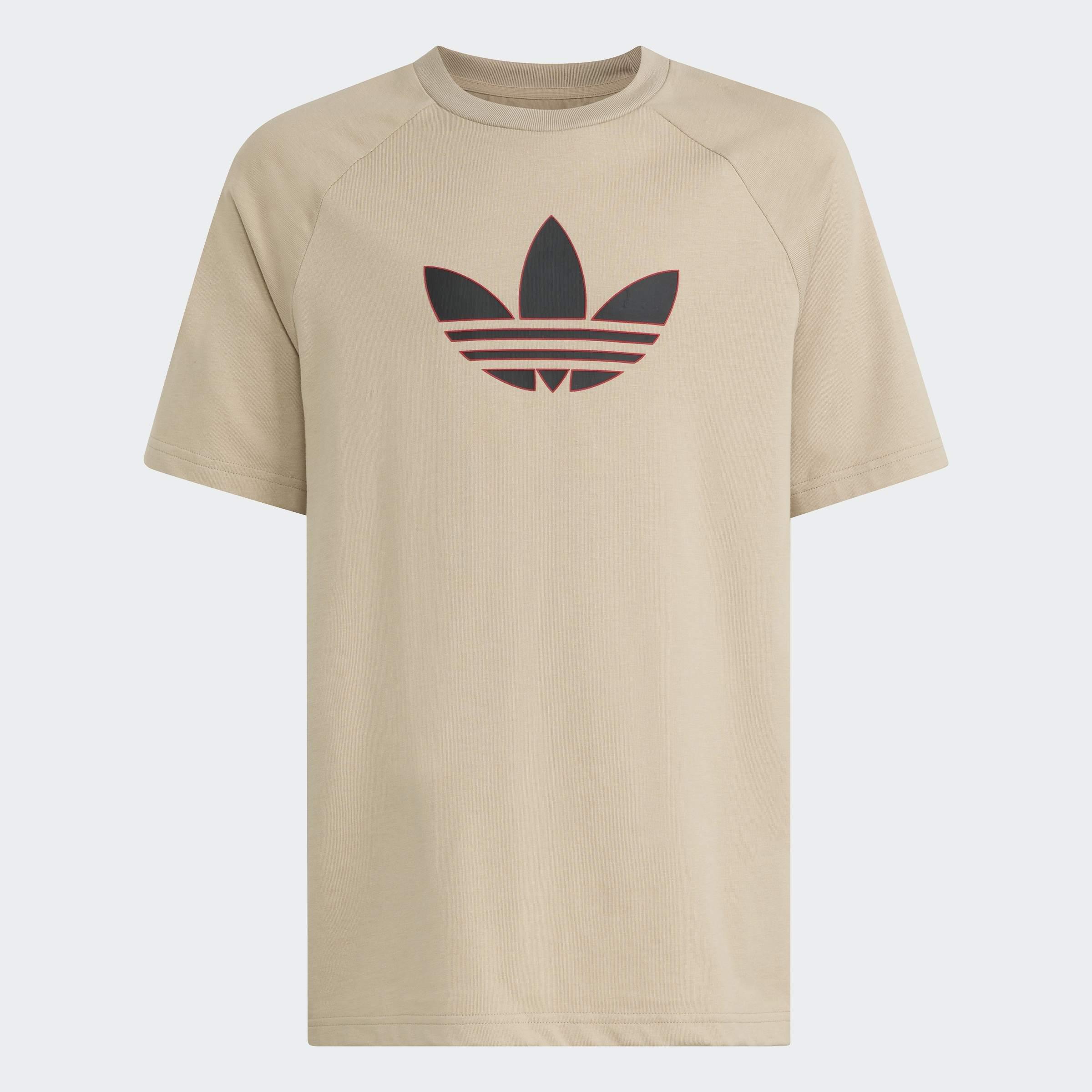 Kids Unisex Graphic Trefoil Loose T-Shirt, Beige