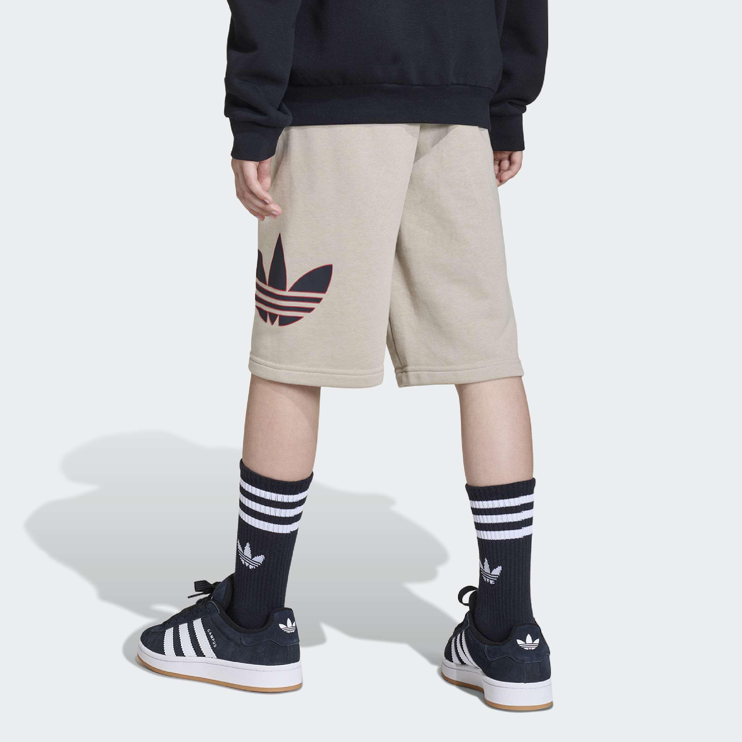 Kids Unisex Trefoil Shorts, Beige, A701_ONE, large image number 1