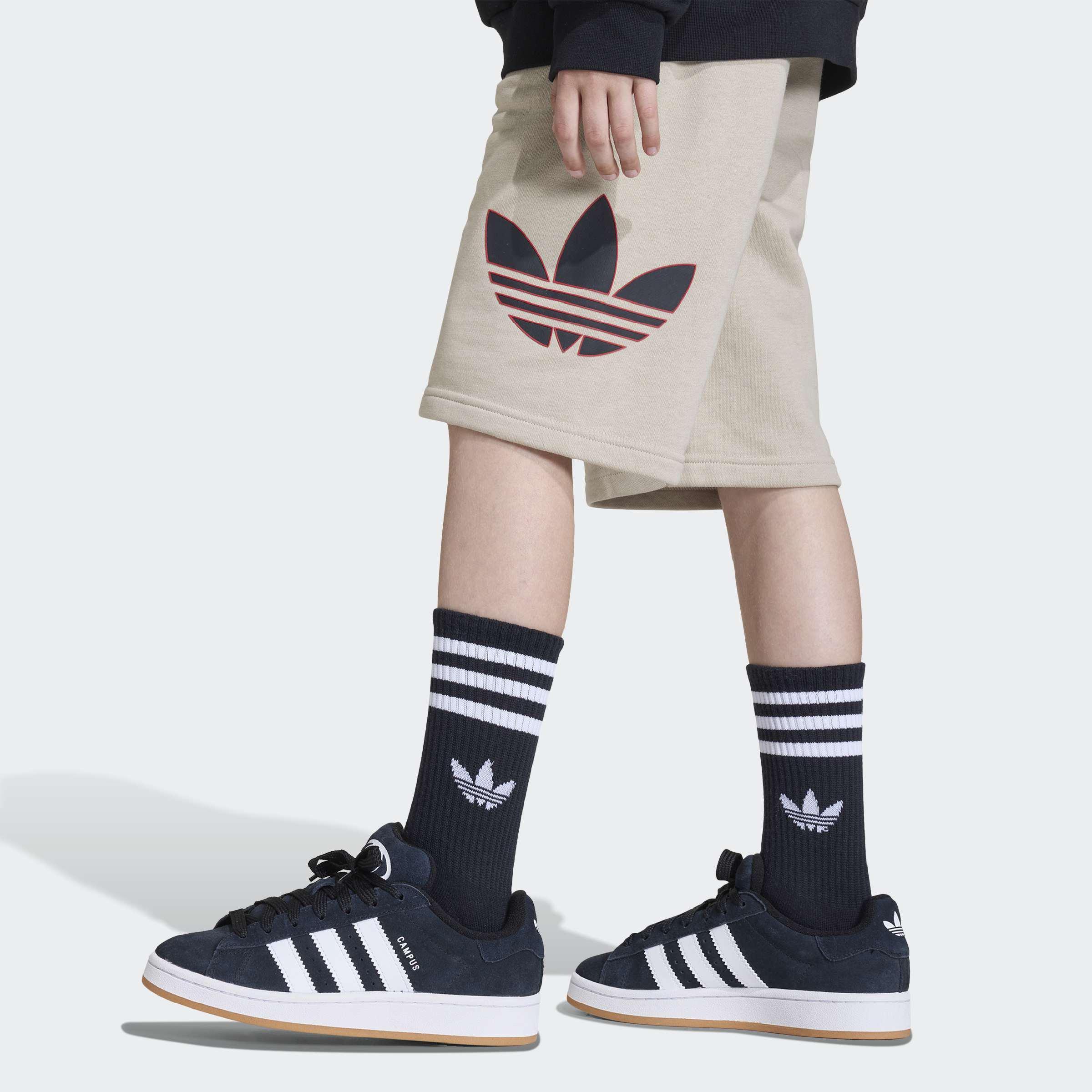 Kids Unisex Trefoil Shorts, Beige, A701_ONE, large image number 3