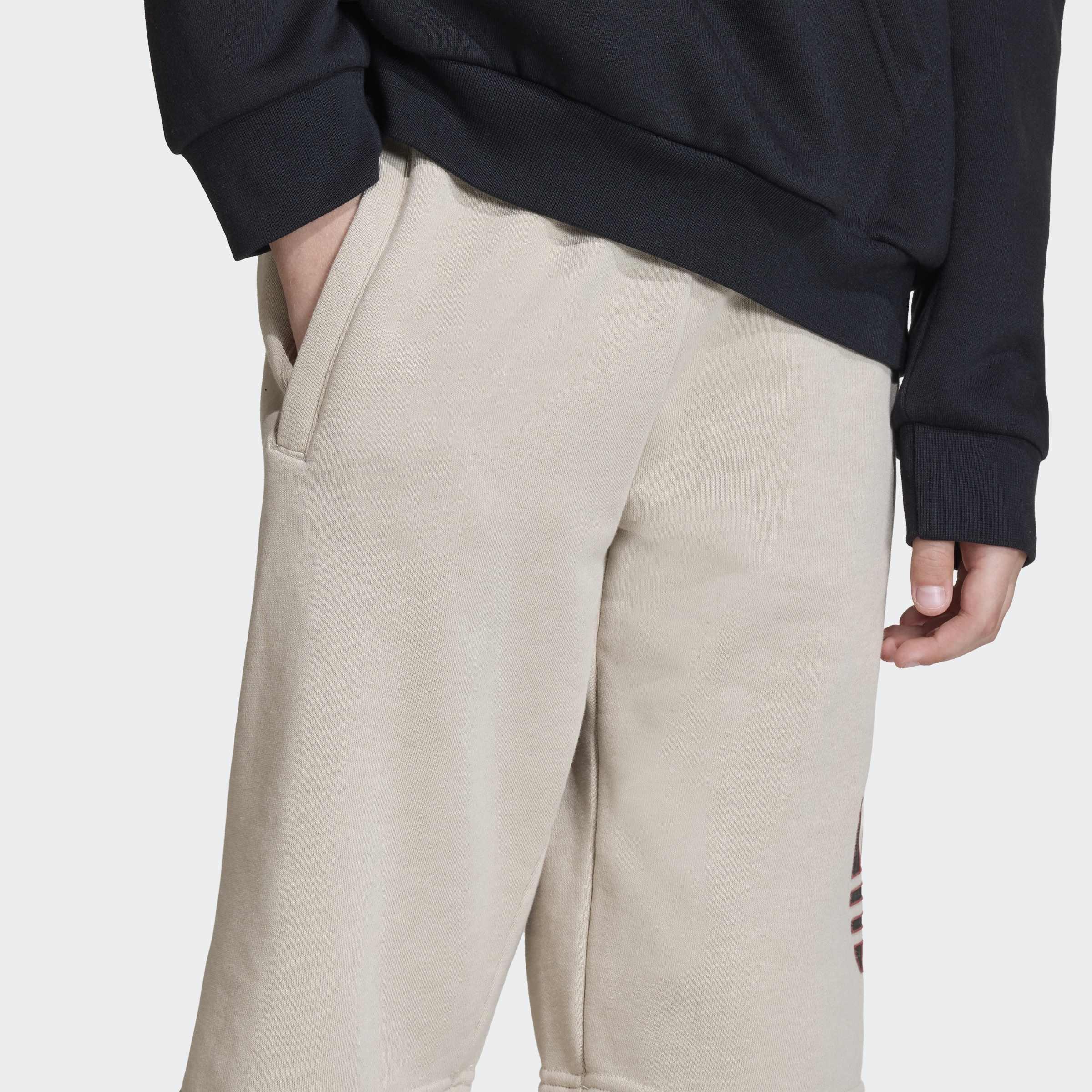 Kids Unisex Trefoil Shorts, Beige, A701_ONE, large image number 4