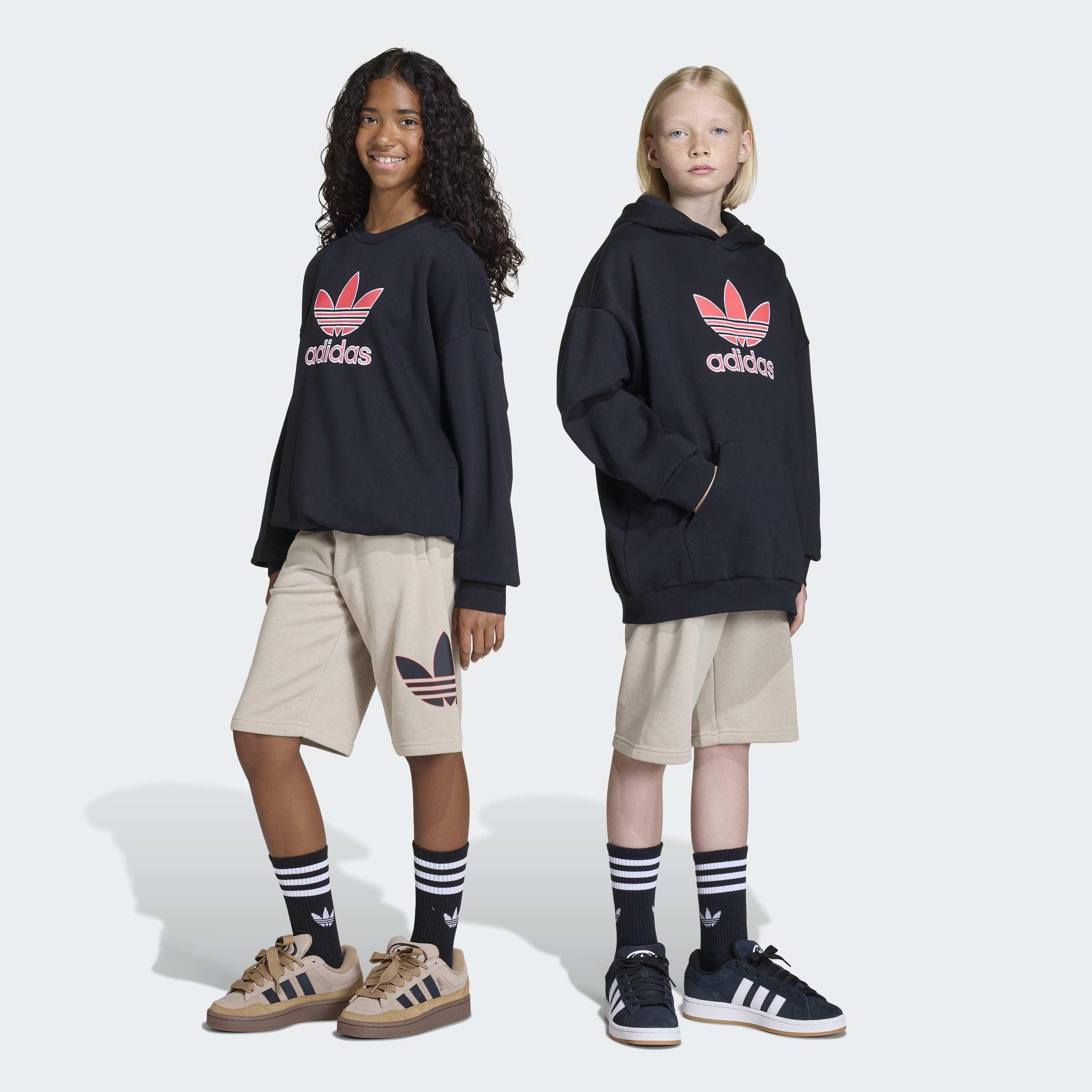 Kids Unisex Trefoil Shorts, Beige, A701_ONE, large image number 5