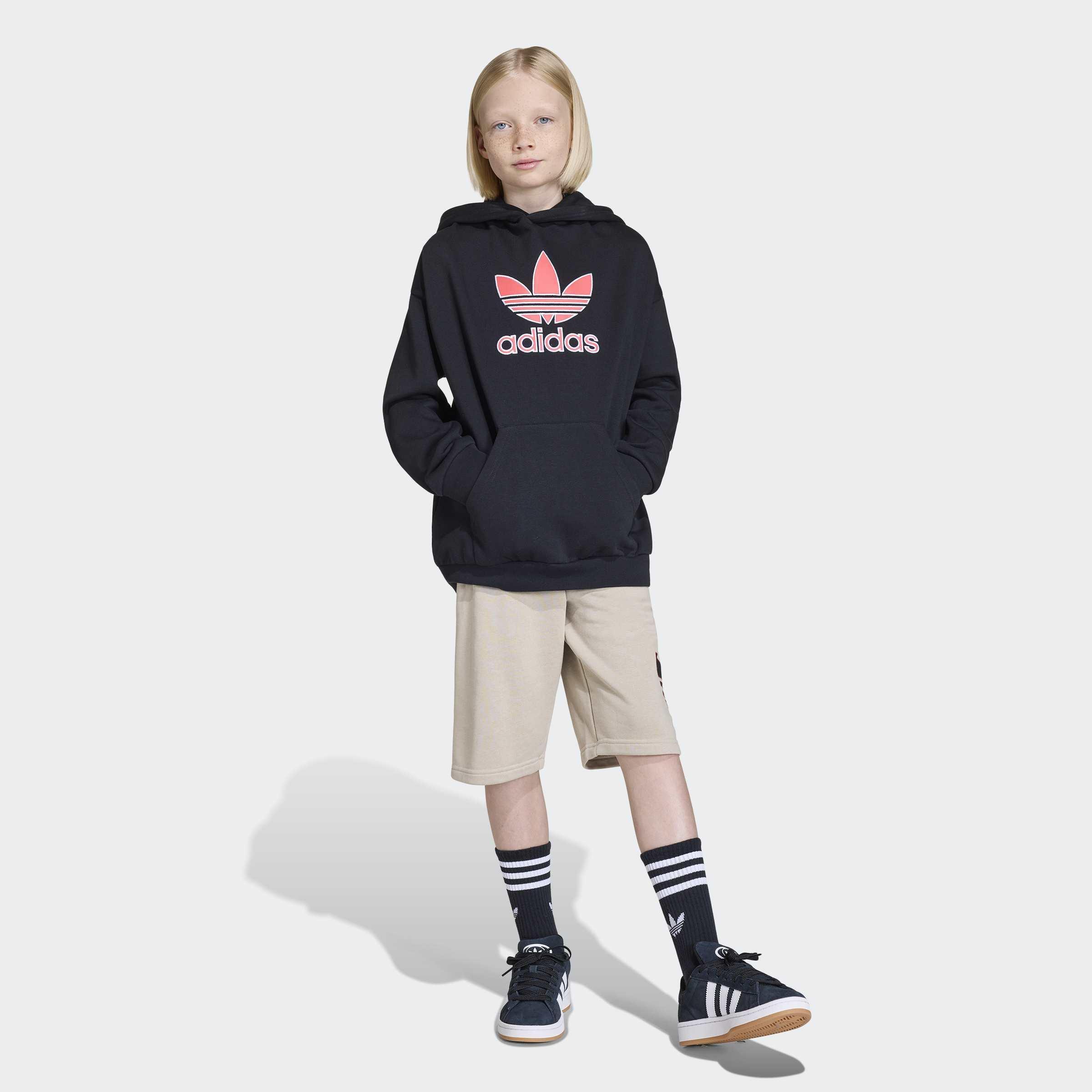 Kids Unisex Trefoil Shorts, Beige, A701_ONE, large image number 6