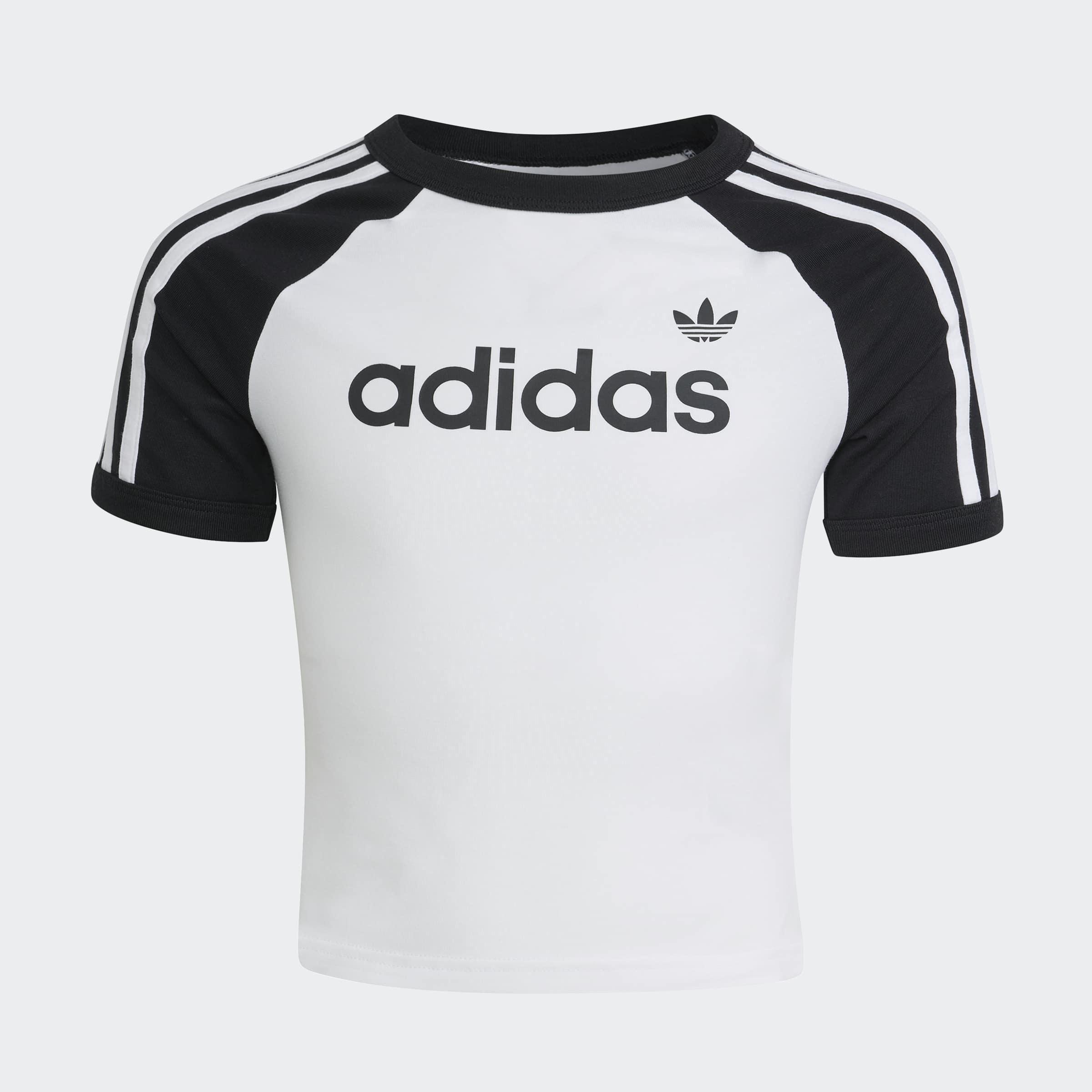 Kids 3 Stripes Slim T-Shirt, White