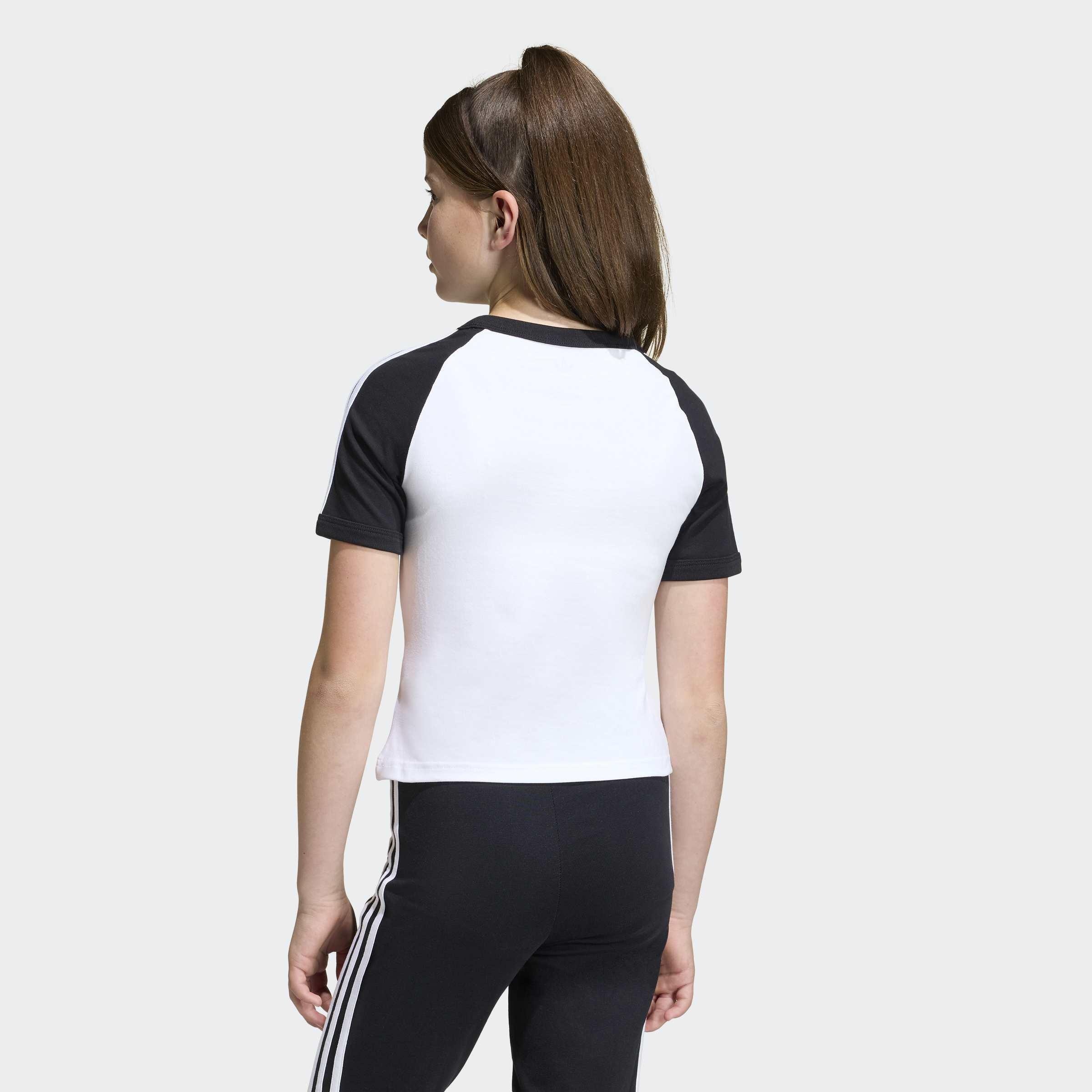 Kids 3 Stripes Slim T-Shirt, White