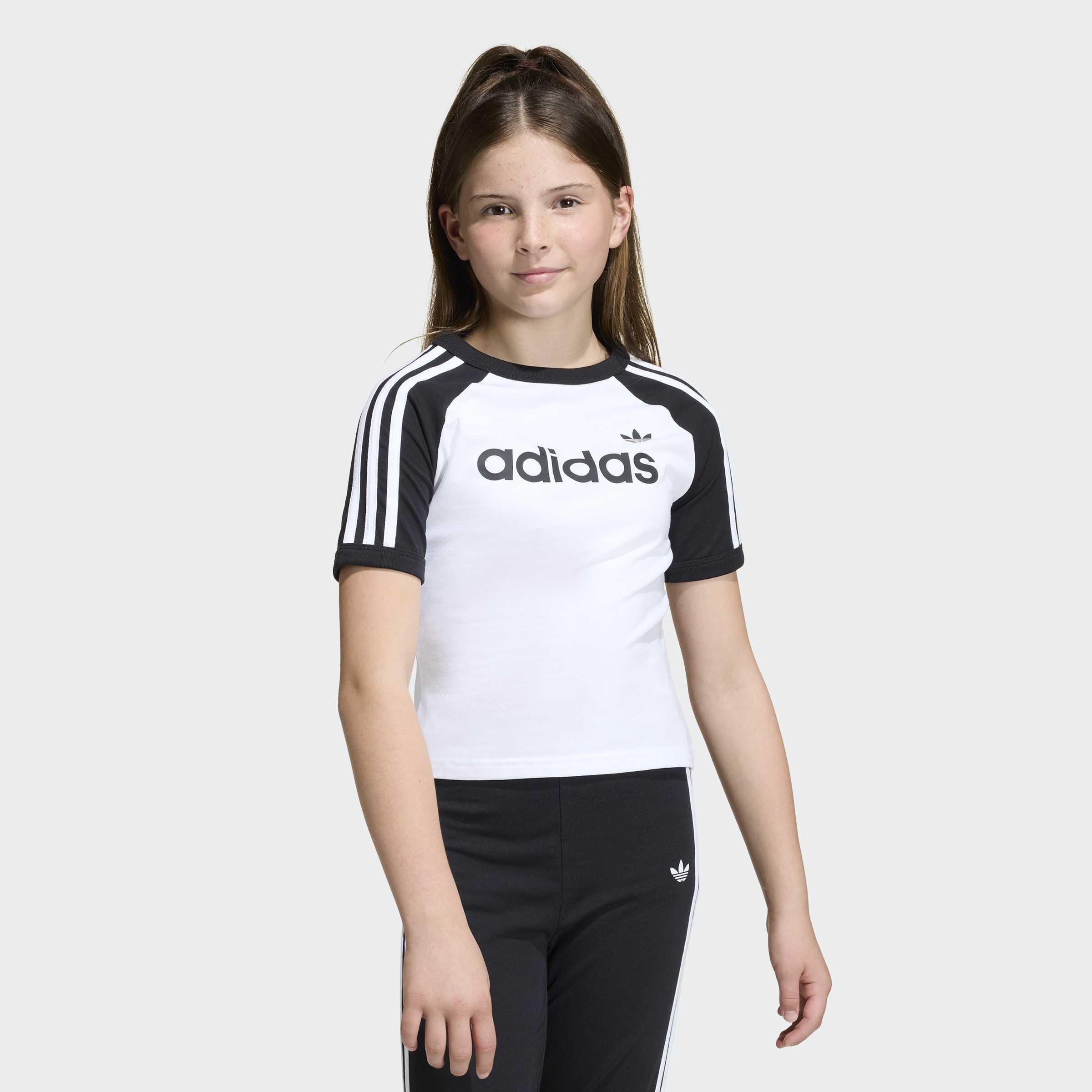 Kids 3 Stripes Slim T-Shirt, White, A701_ONE, large image number 4