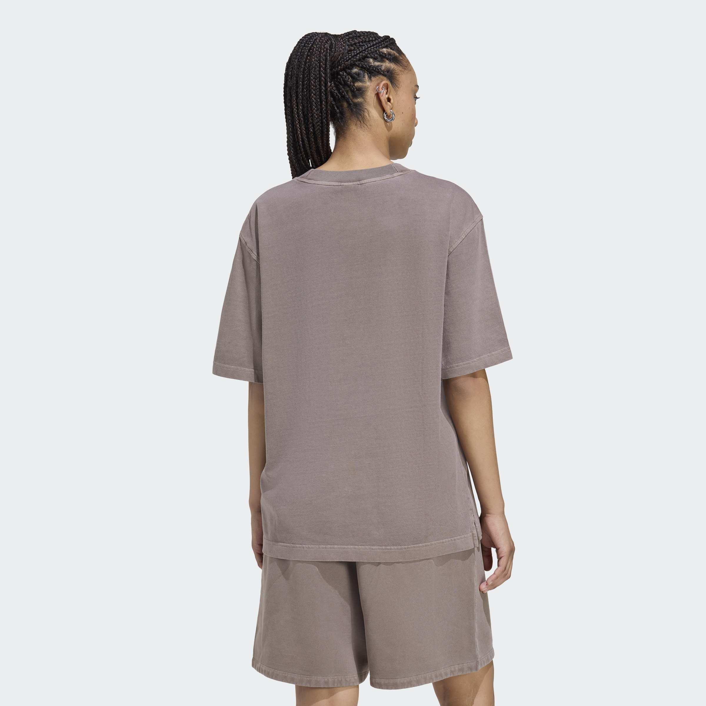 Essentials Linear Boyfriend T-Shirt Oversized Washed, Brown, A701_ONE, large image number 0