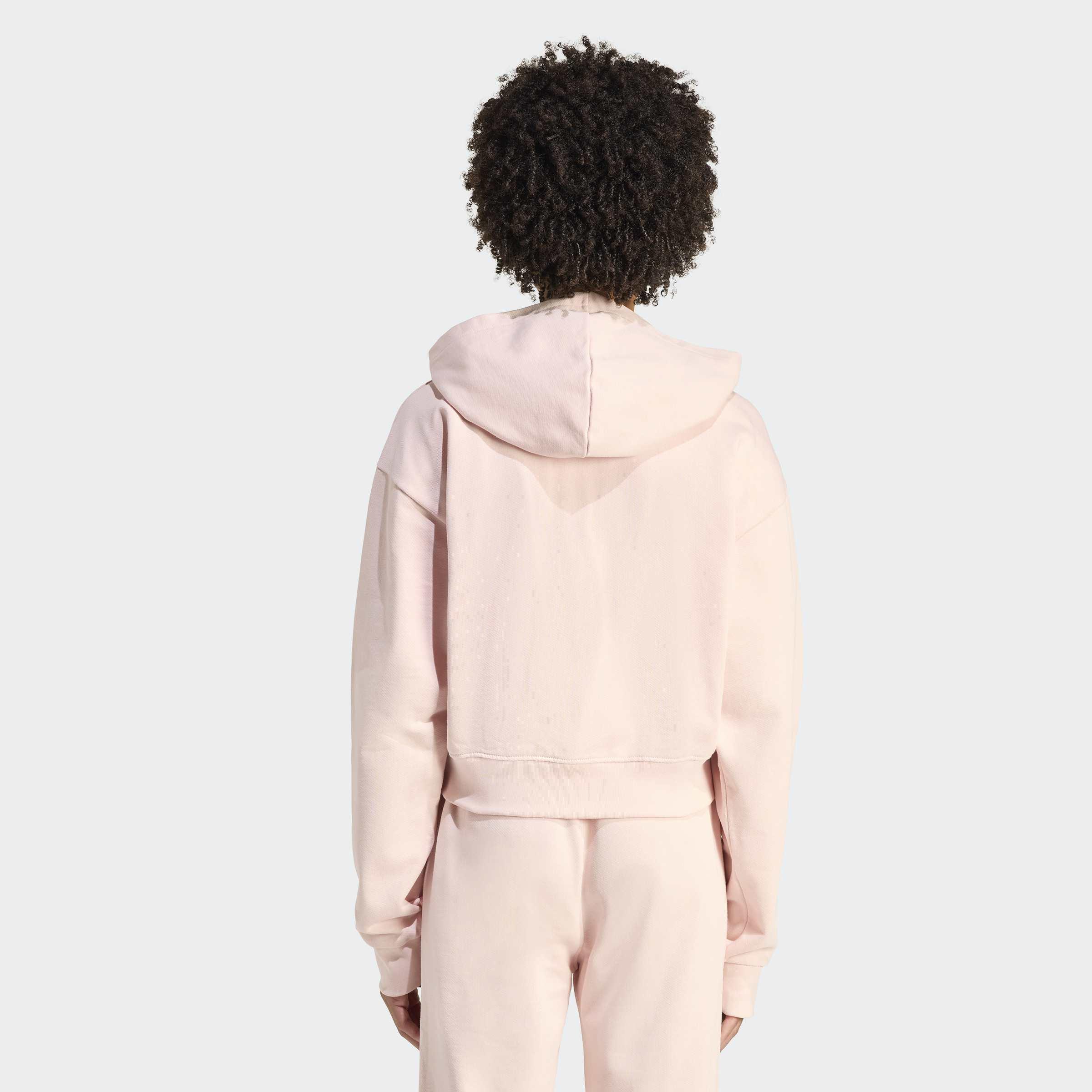 Essentials French Terry Cropped Zip Hoodie, Pink