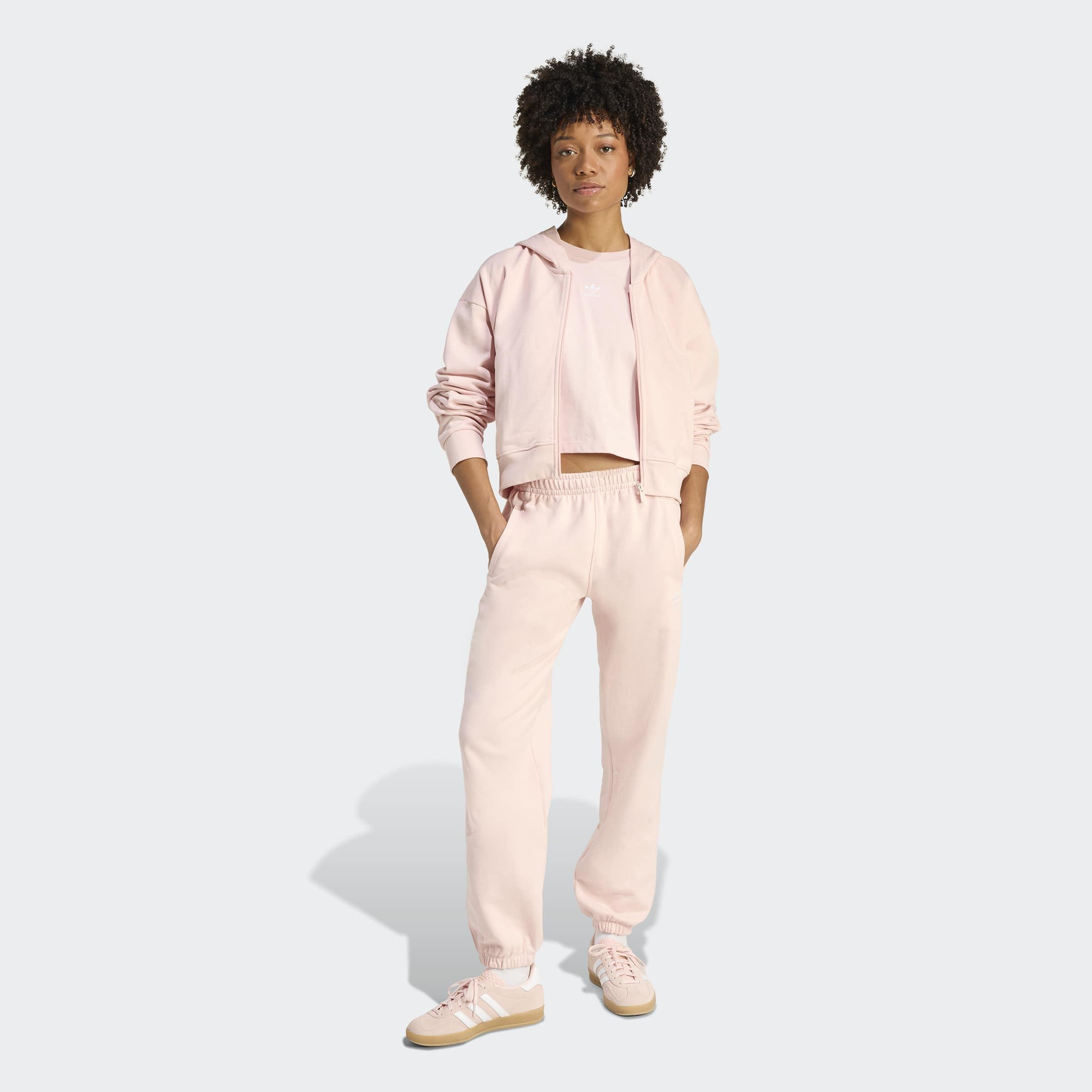 Essentials French Terry Cropped Zip Hoodie, Pink, A701_ONE, large image number 5