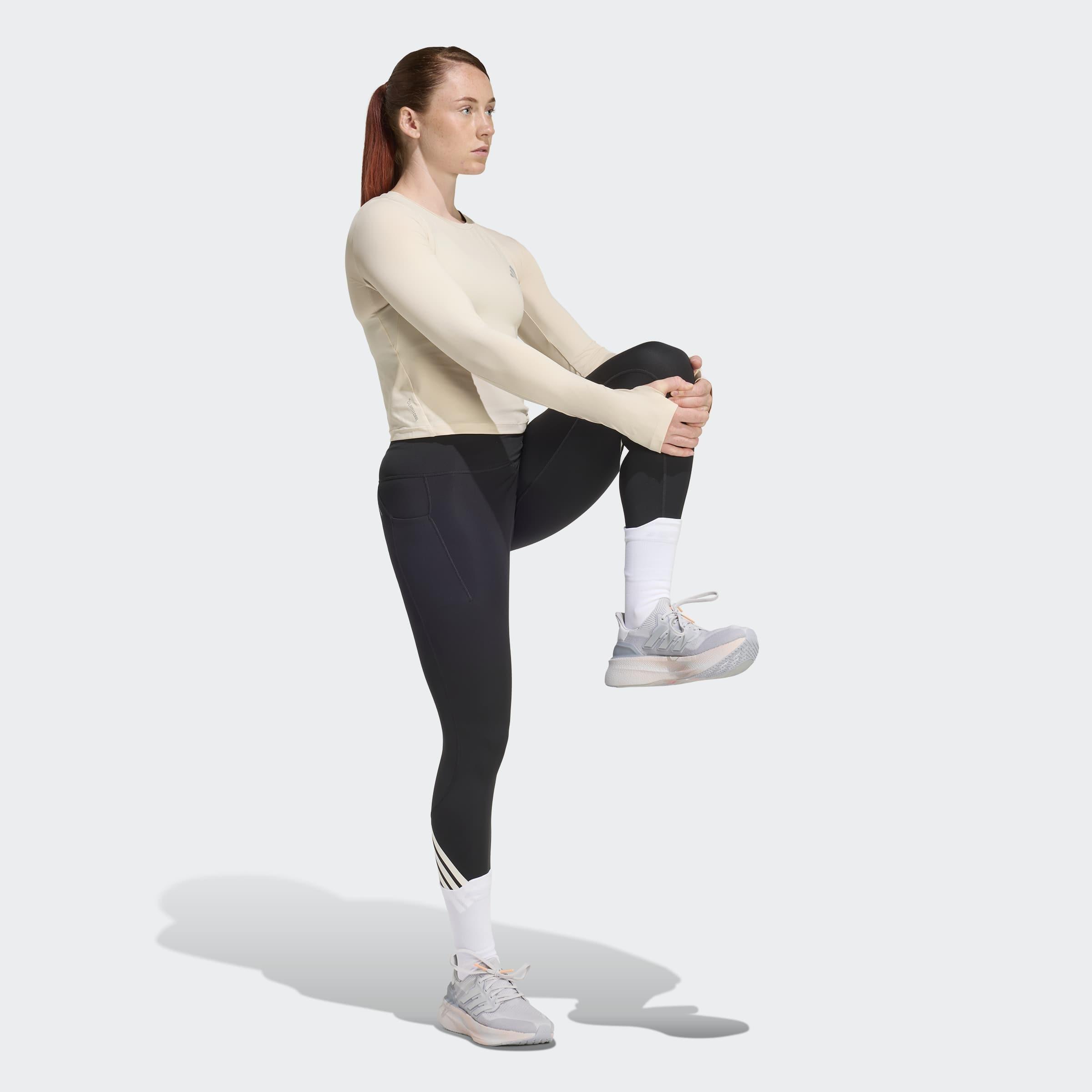 adi365 Climacool 3 Stripes Running Full Length Leggings, Black, A701_ONE, large image number 5