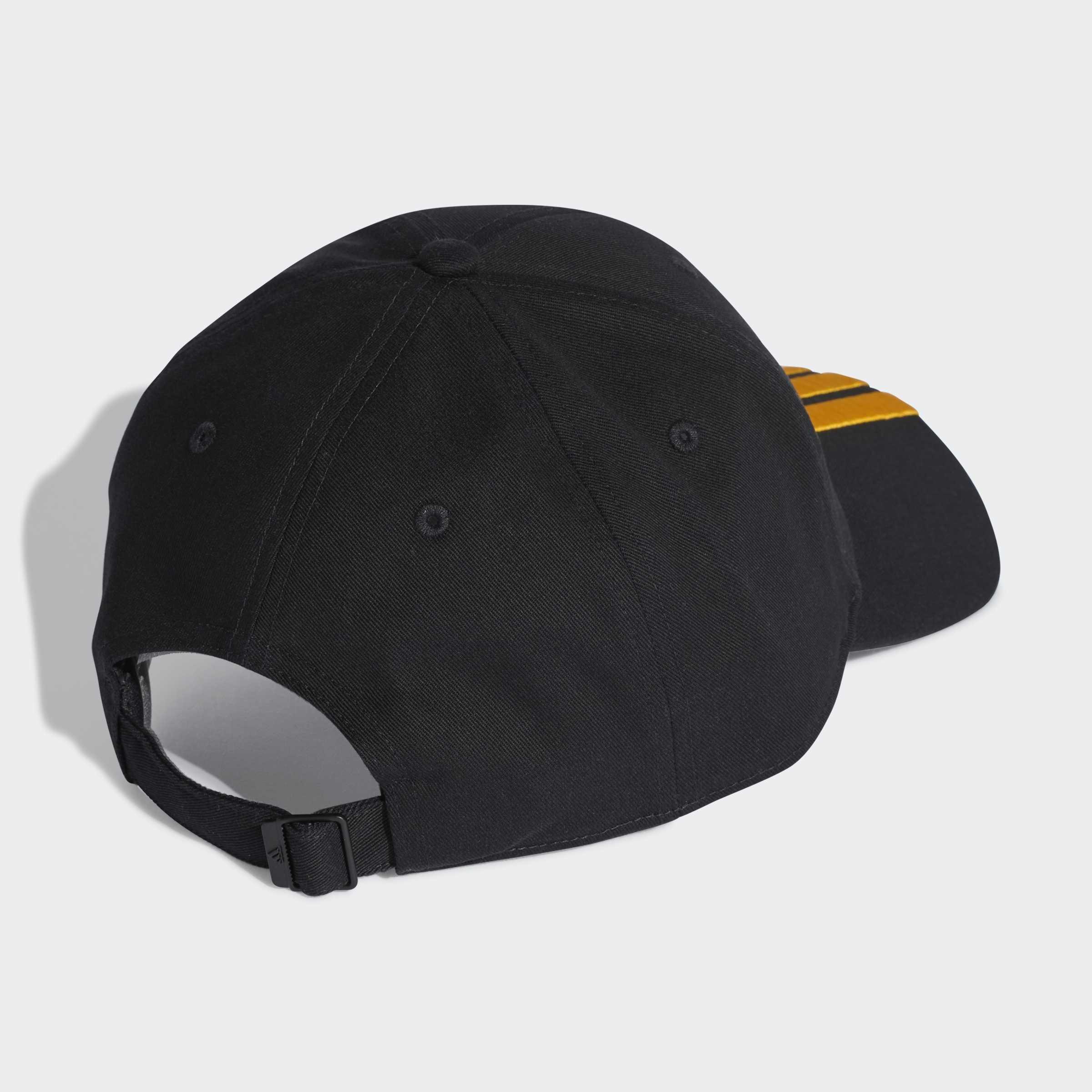 Unisex 3-Stripes New Logo Baseball Cap, Black, A701_ONE, medium