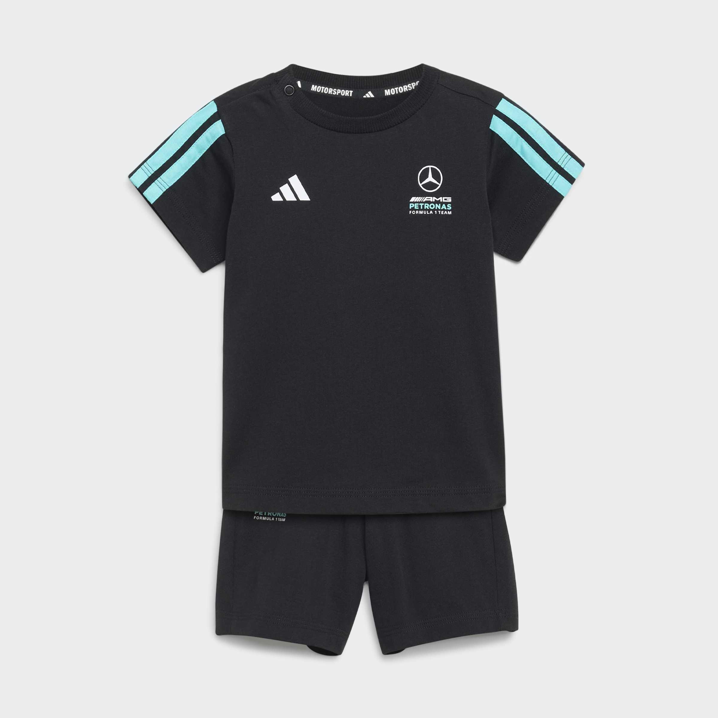 Kids Unisex Mercedes - Amg Petronas Formula 1 Team Dna Baby Jogger Short Sleeve, Black