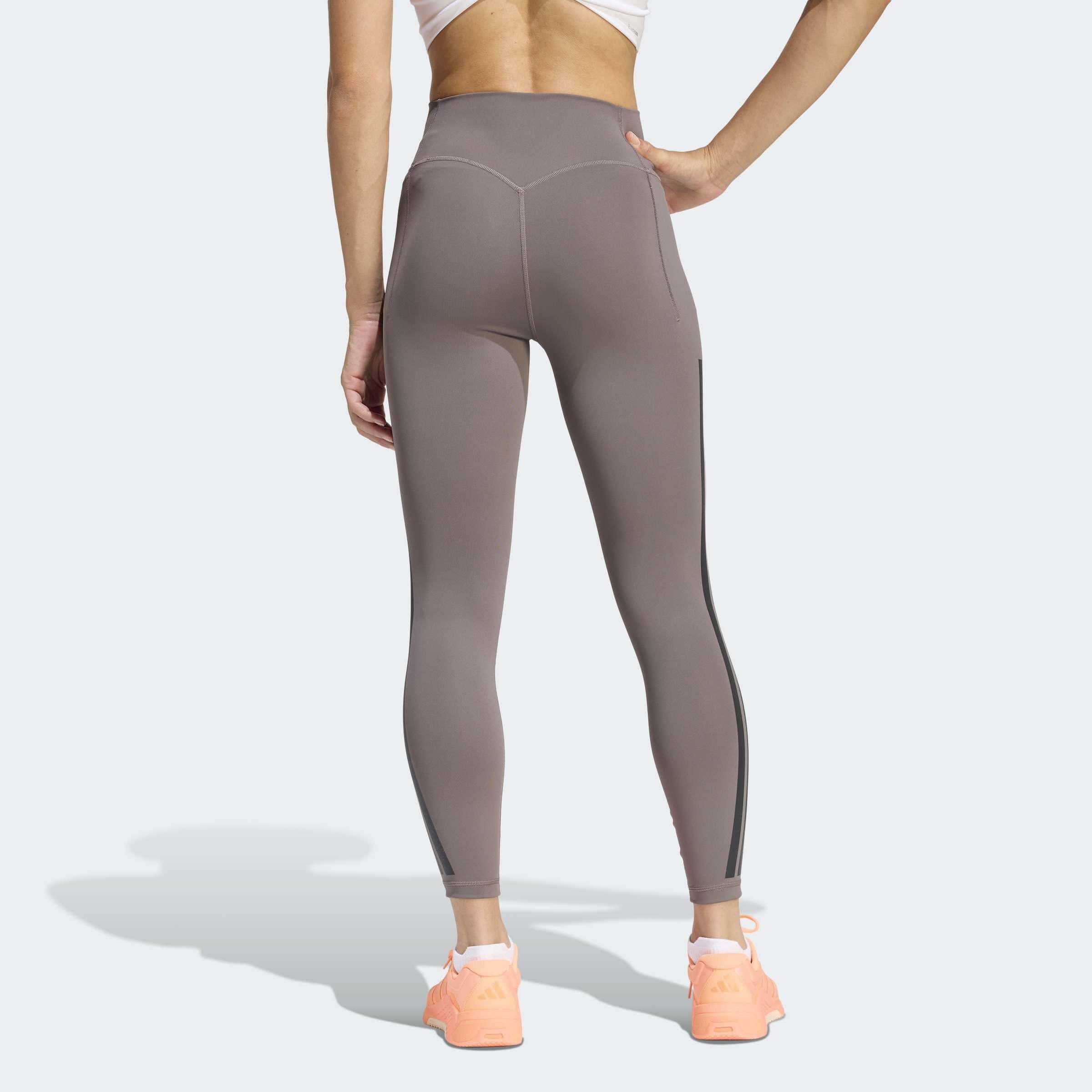 Optime Workout 3-Stripes 7/8 Leggings , Brown