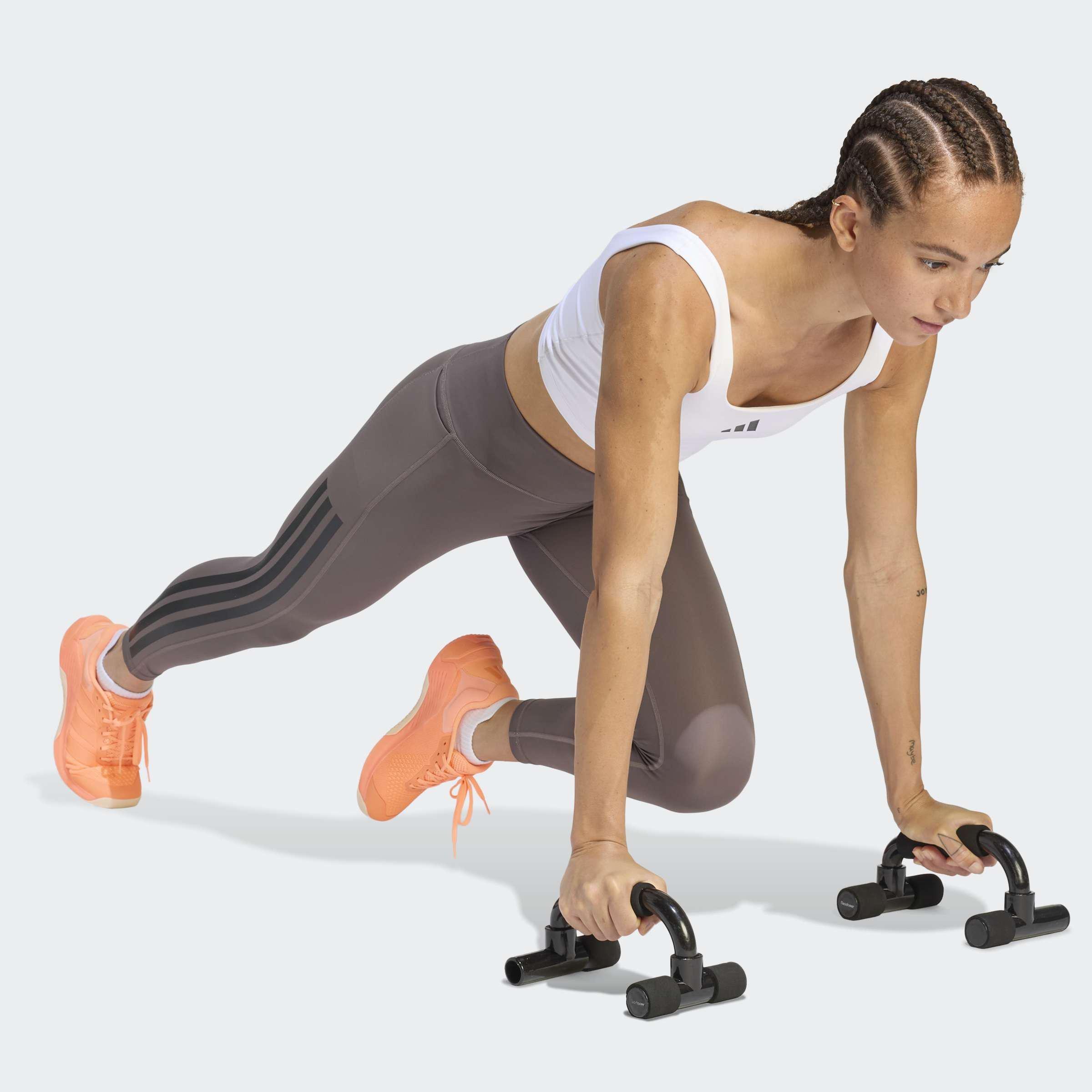 Optime Workout 3-Stripes 7/8 Leggings , Brown, A701_ONE, large image number 6