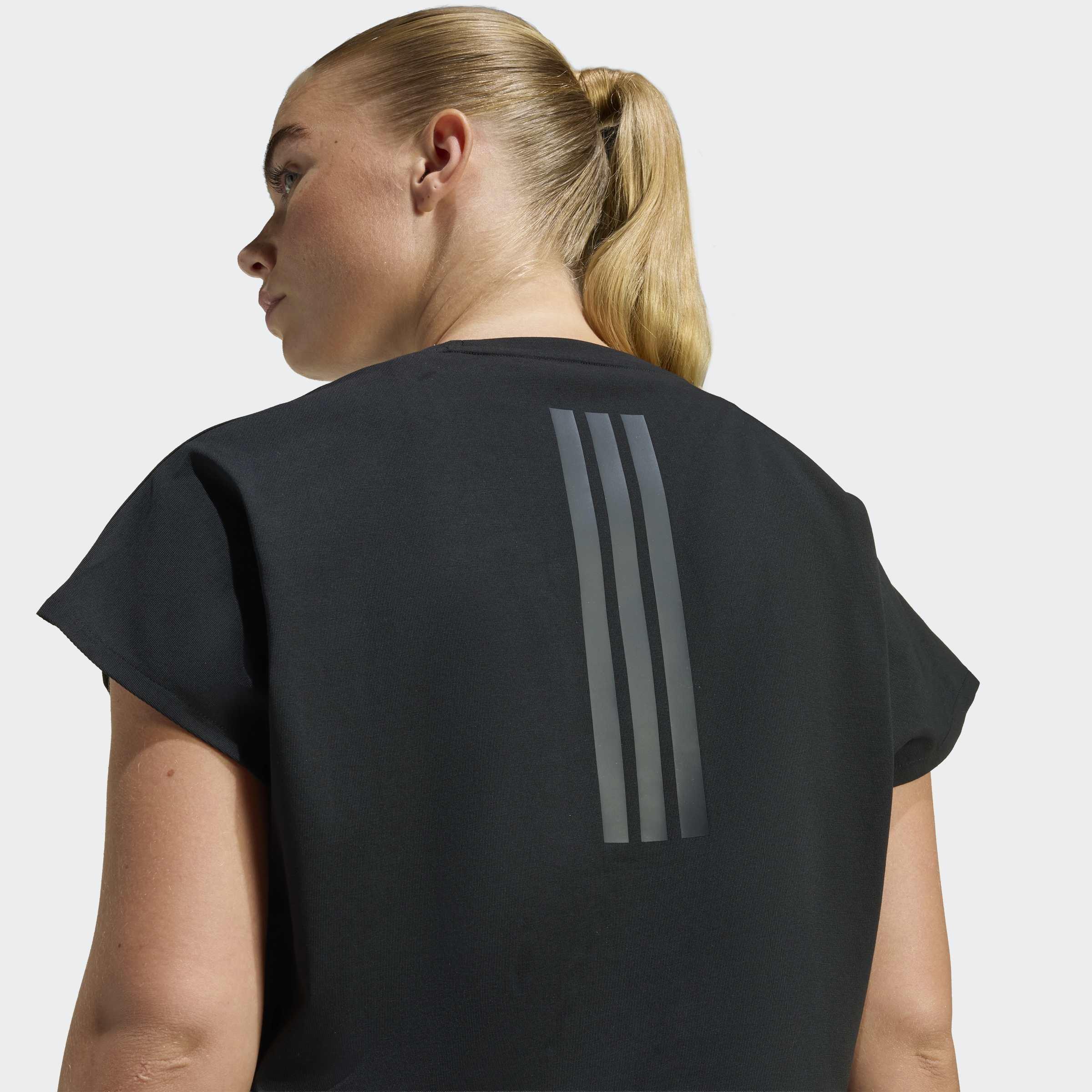 Power Workout Cropped Boxy 3-Stripes Tank, Black, A701_ONE, large image number 3