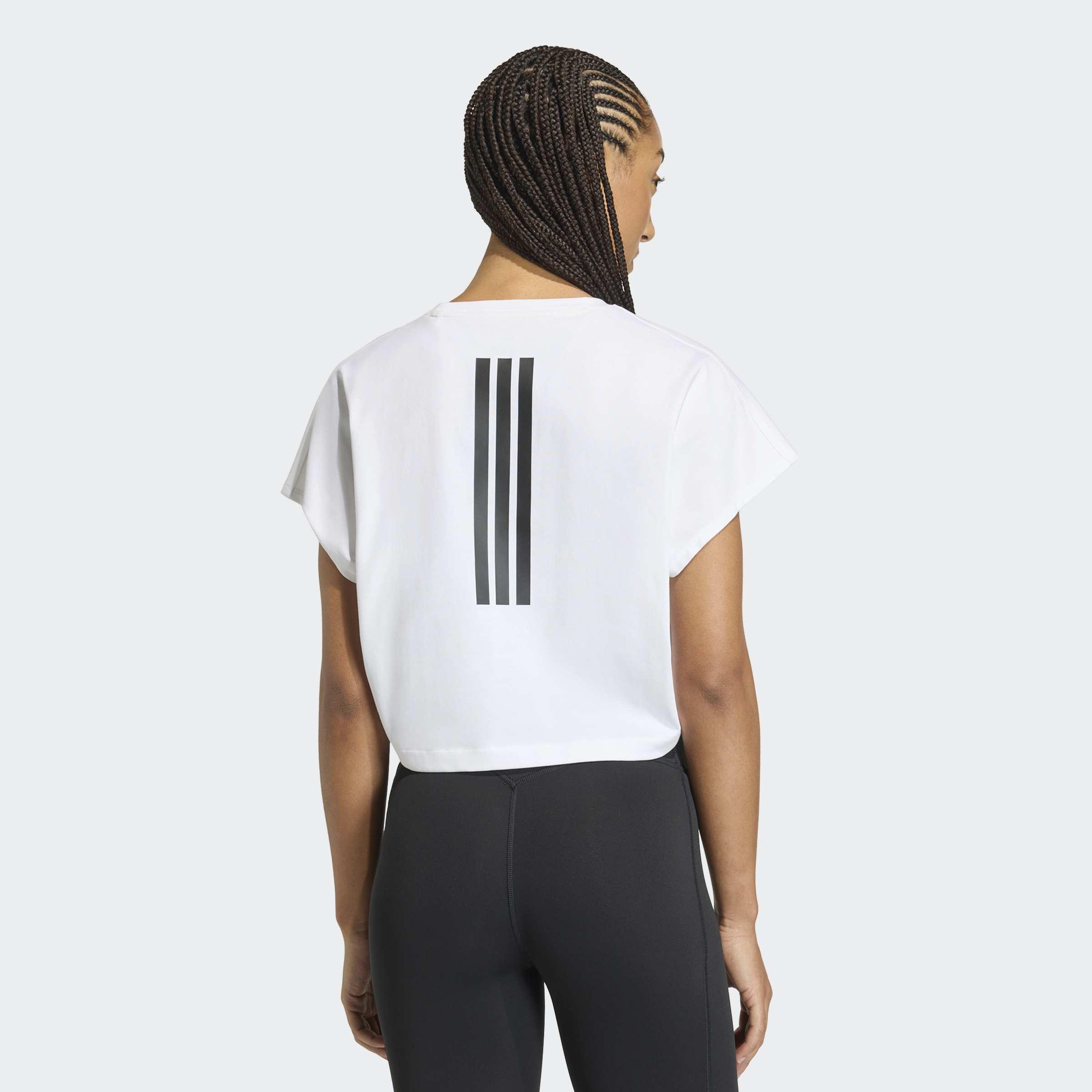 PrimeLift Workout Cropped Boxy 3-stripes Tank, White, A701_ONE, large image number 0