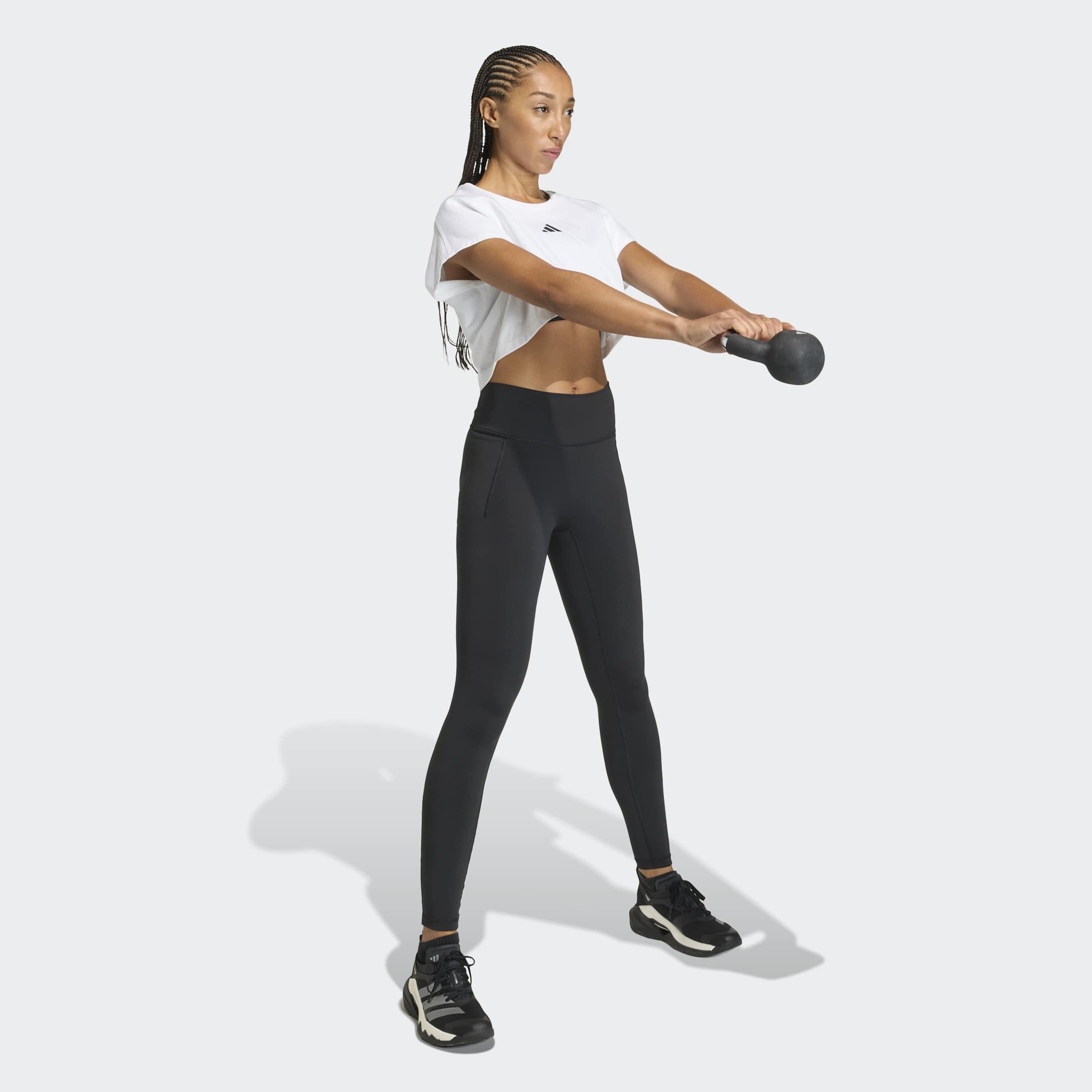 PrimeLift Workout Cropped Boxy 3-stripes Tank, White, A701_ONE, large image number 3