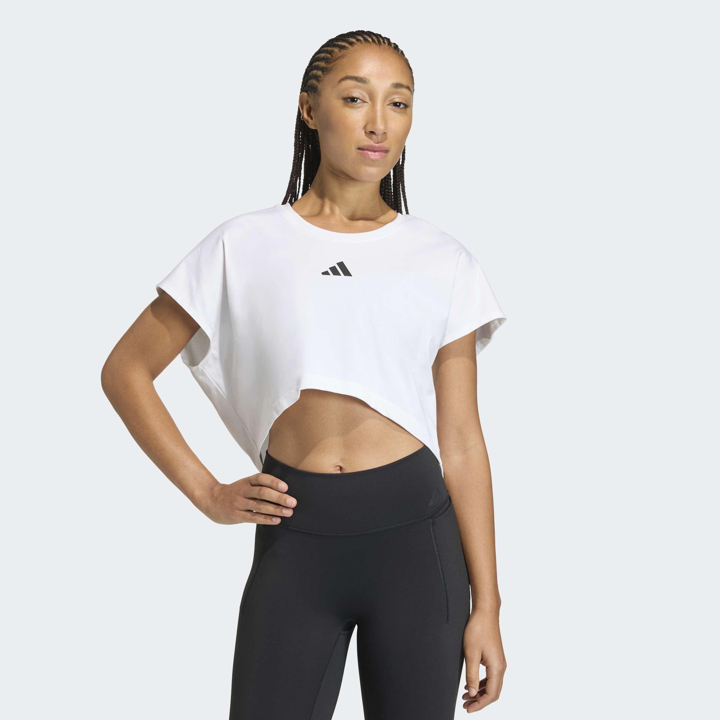 PrimeLift Workout Cropped Boxy 3-stripes Tank, White, A701_ONE, large image number 4
