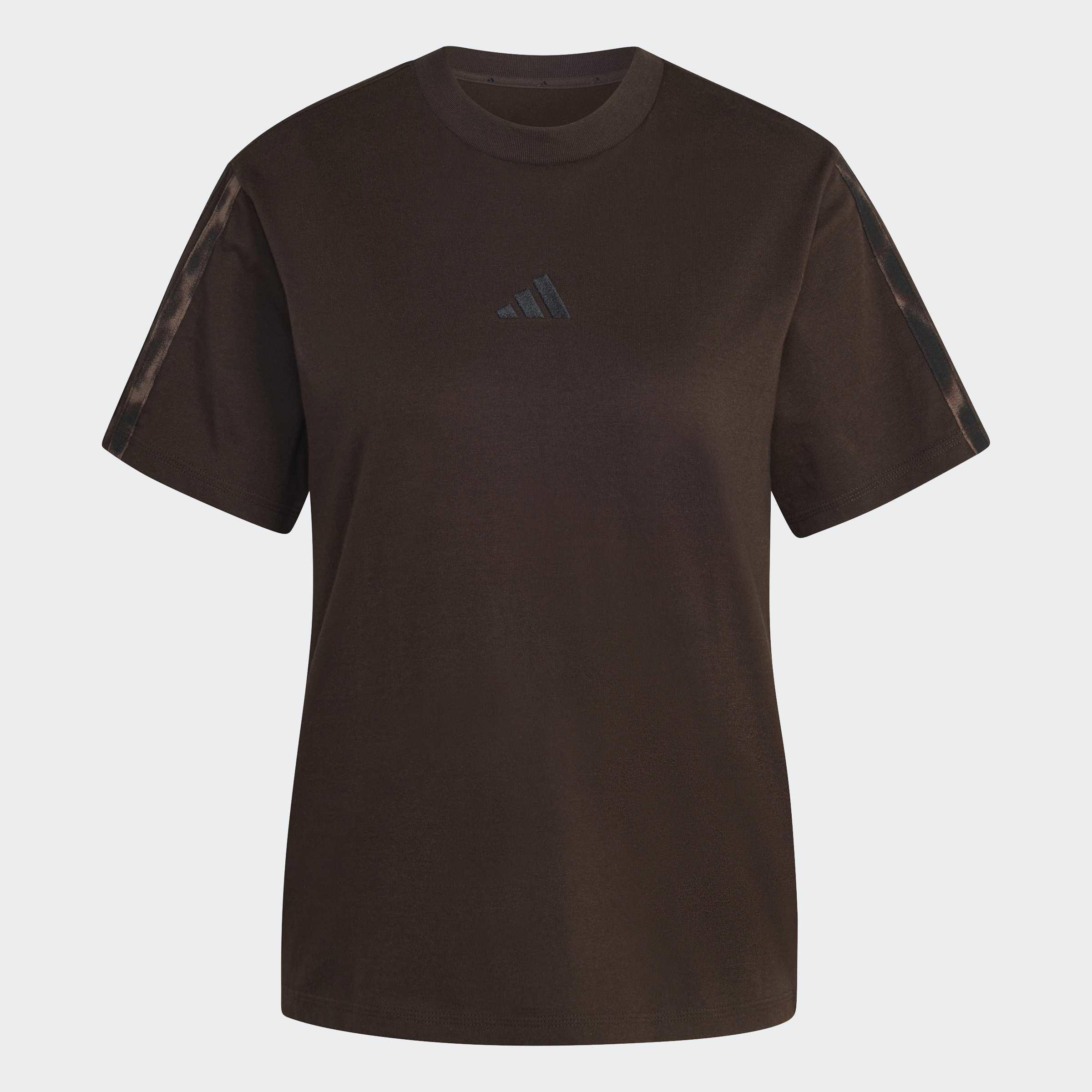Seasonal Essentials Leopard Print T-Shirt with 3-Stripes, Brown, A701_ONE, large image number 0