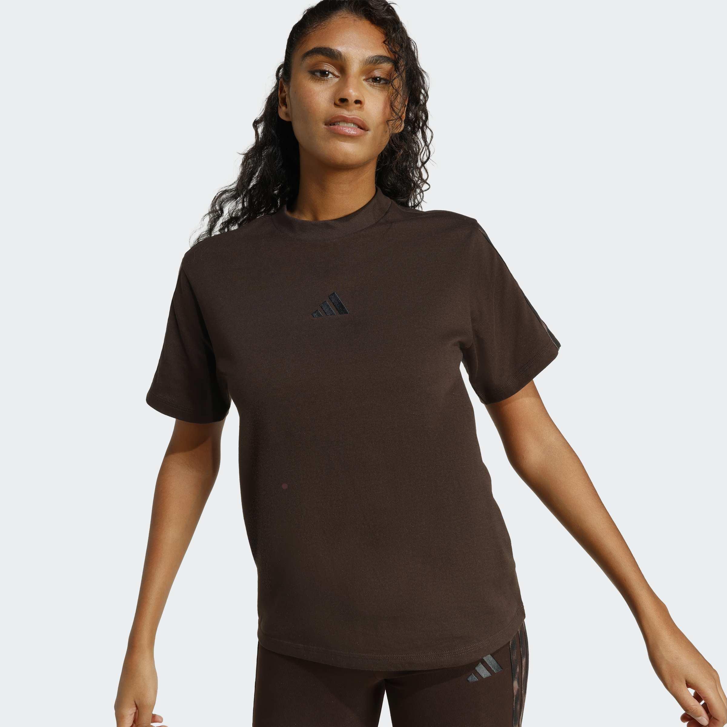 Seasonal Essentials Leopard Print T-Shirt with 3-Stripes, Brown, A701_ONE, large image number 2