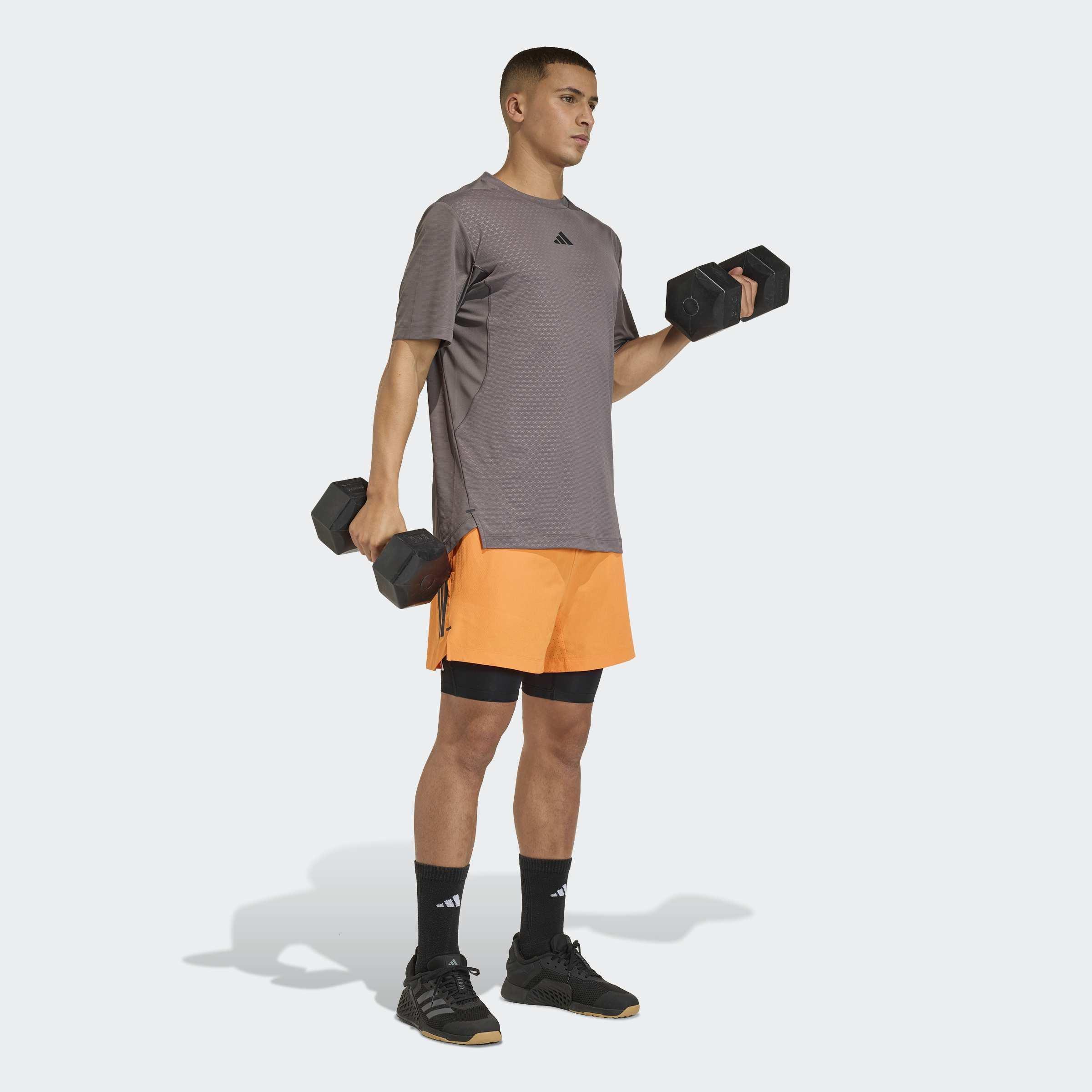 D4T Primelift 3 Stripes T-Shirt, Brown, , large image number 5