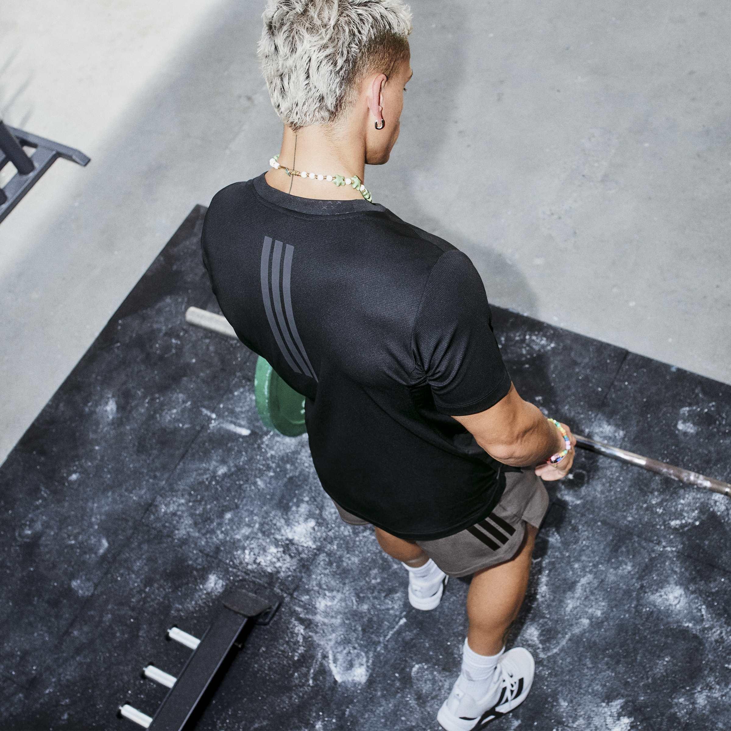 D4T Primelift 3 Stripes T-Shirt, Black, A701_ONE, large image number 4