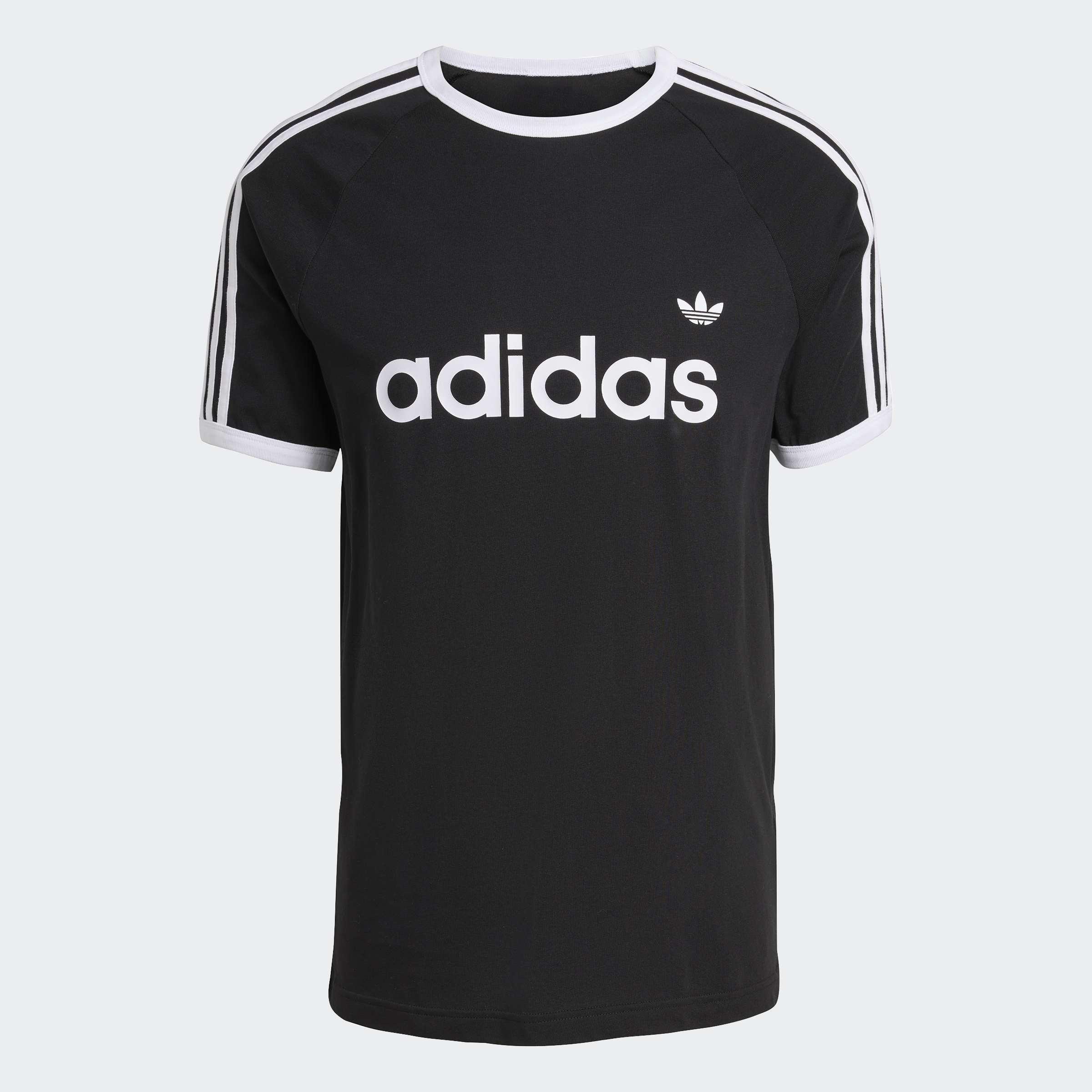 3-Stripes Slim Ringer T-Shirt, Black, A701_ONE, medium