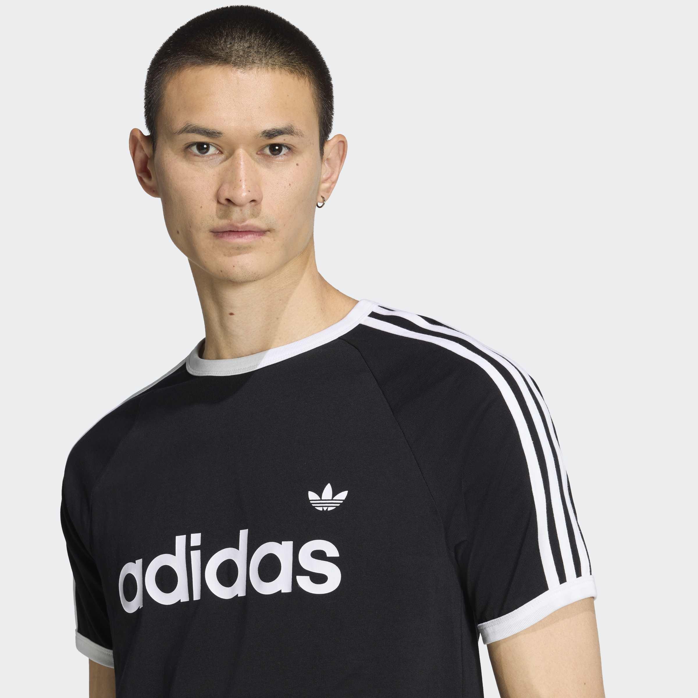 3-Stripes Slim Ringer T-Shirt, Black, A701_ONE, large image number 3