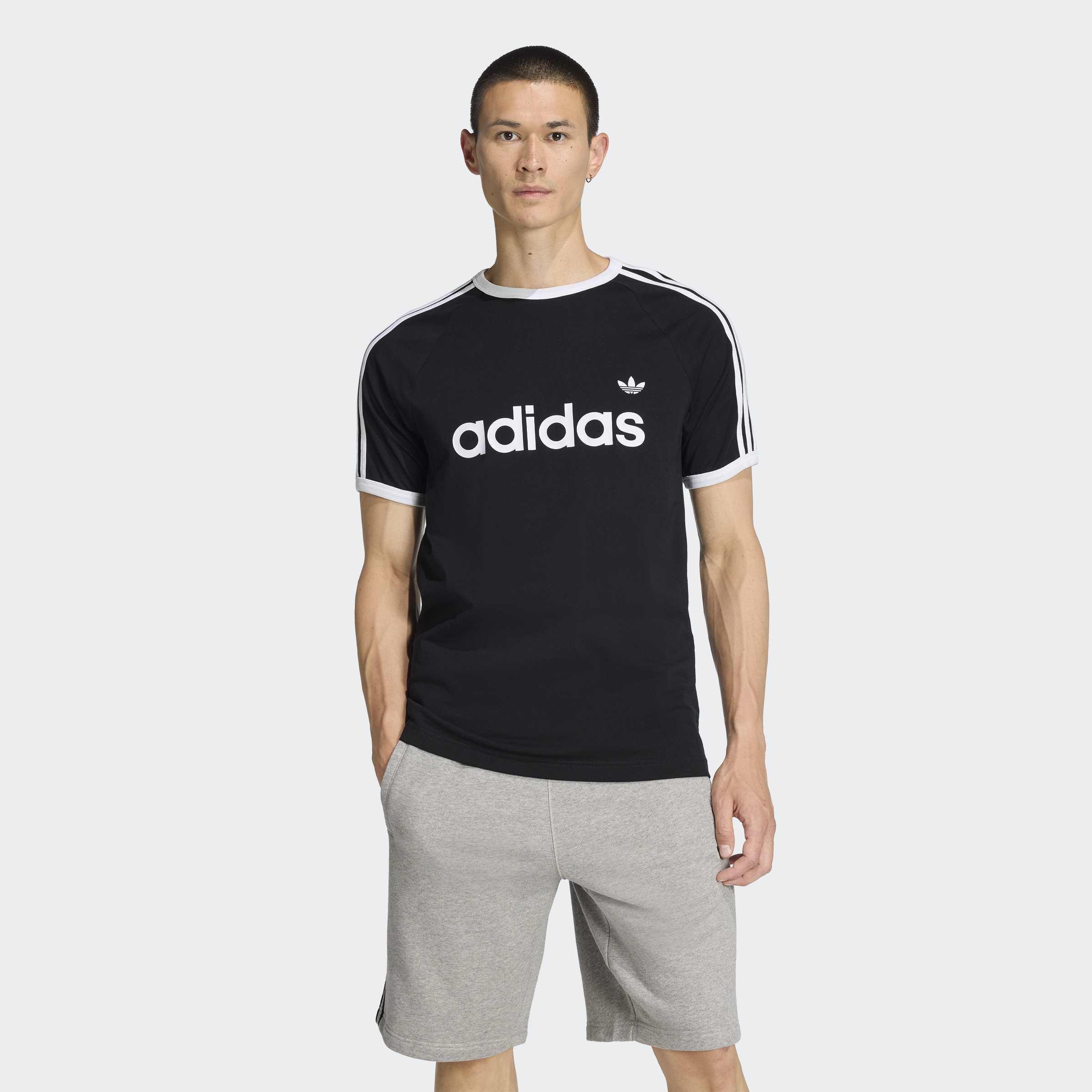 3-Stripes Slim Ringer T-Shirt, Black, A701_ONE, large image number 4