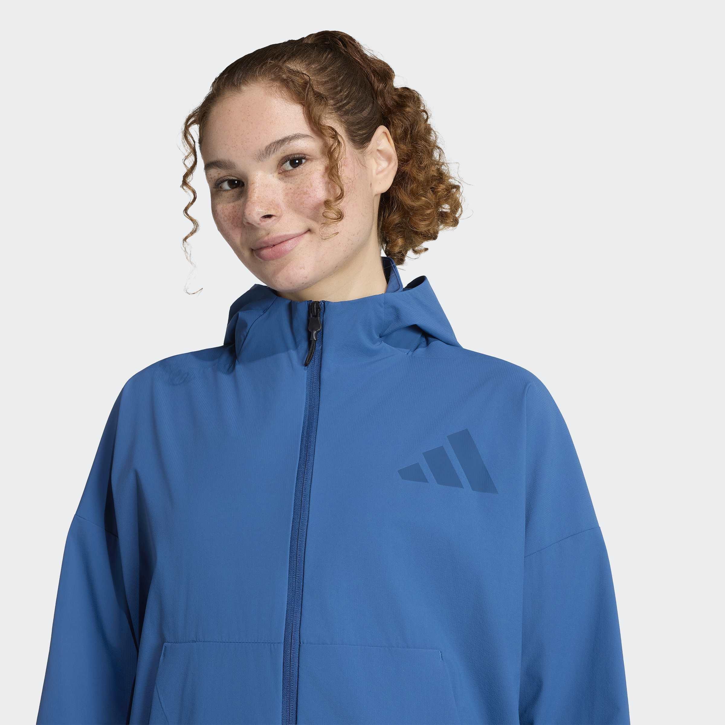 Adidas Z.N.E. Woven Track Top, Blue, A701_ONE, large image number 3