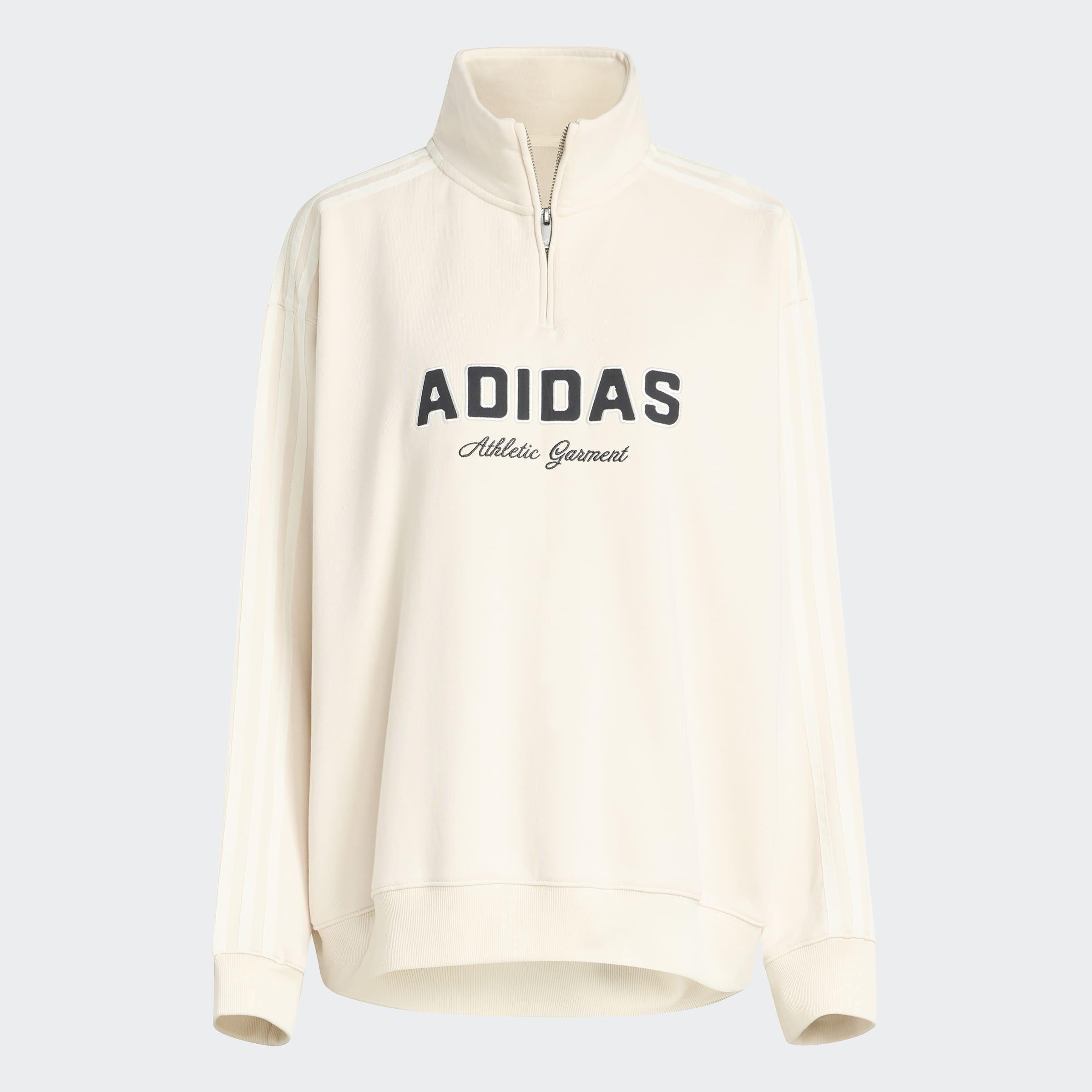 adidas Originals Athl Dept Graphic Quarter Zip, White