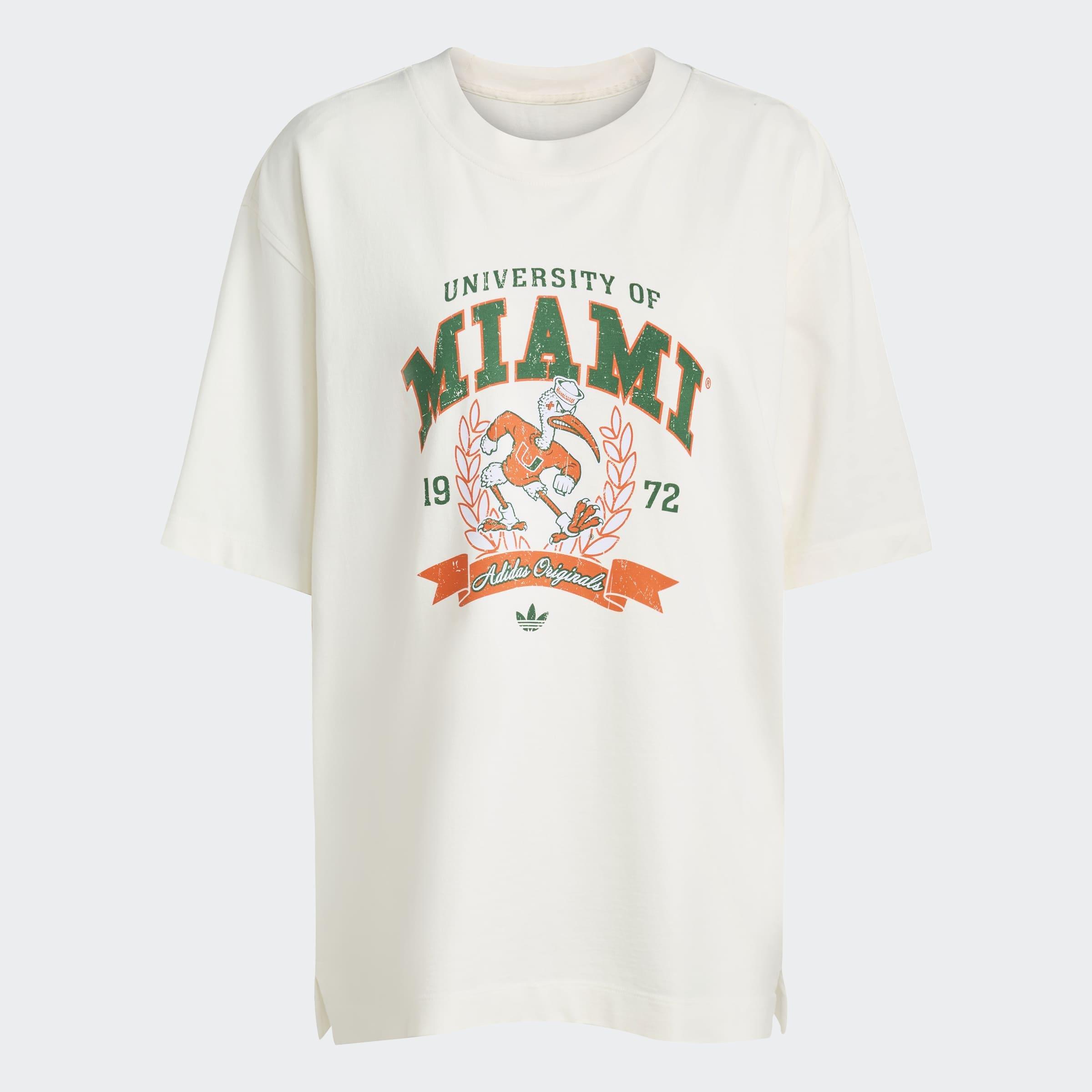 adidas Originals Athl Dept NCAA University Of Miami T-Shirt, White