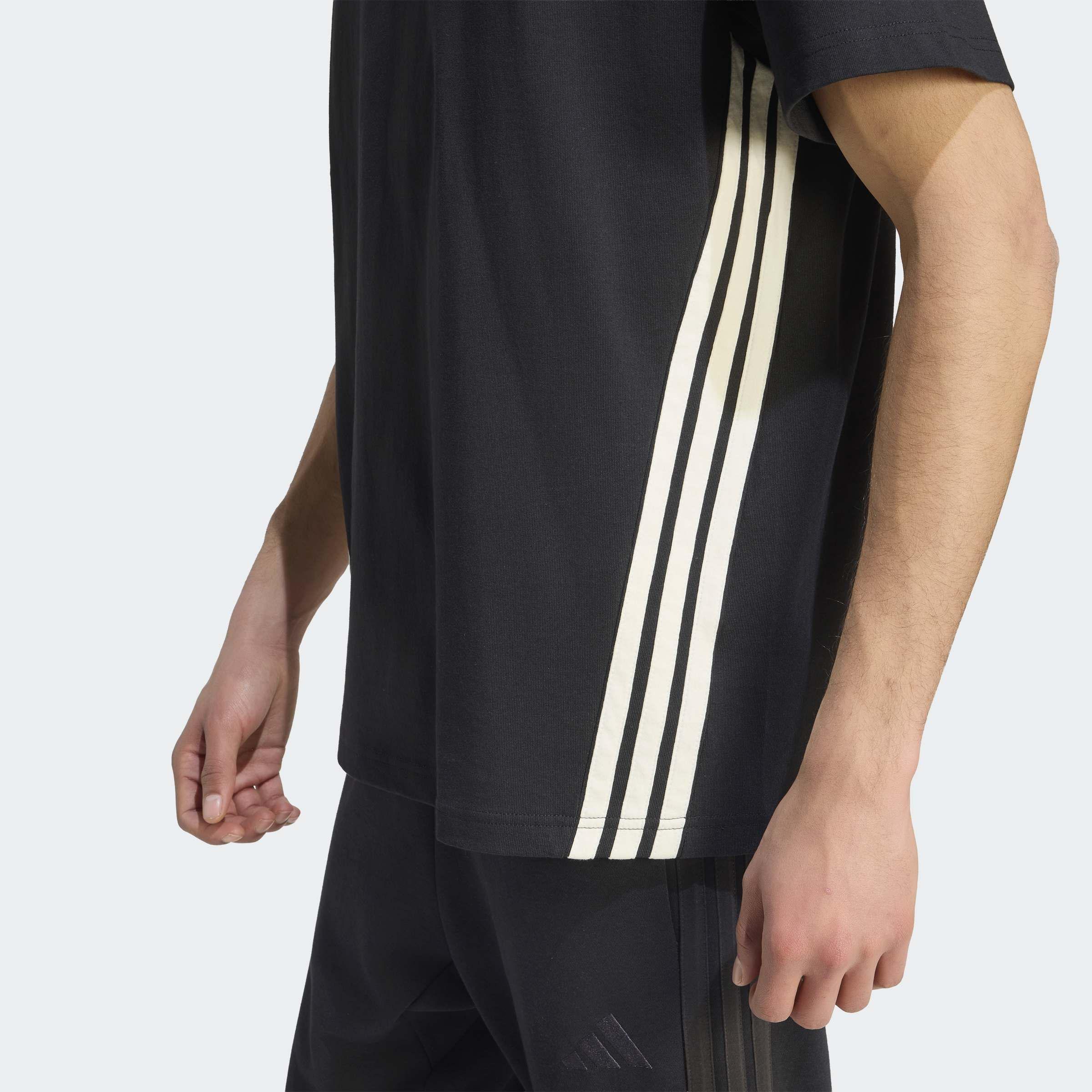 adidas Kit 3-Stripes Loose T-Shirt, Black, A701_ONE, large image number 2