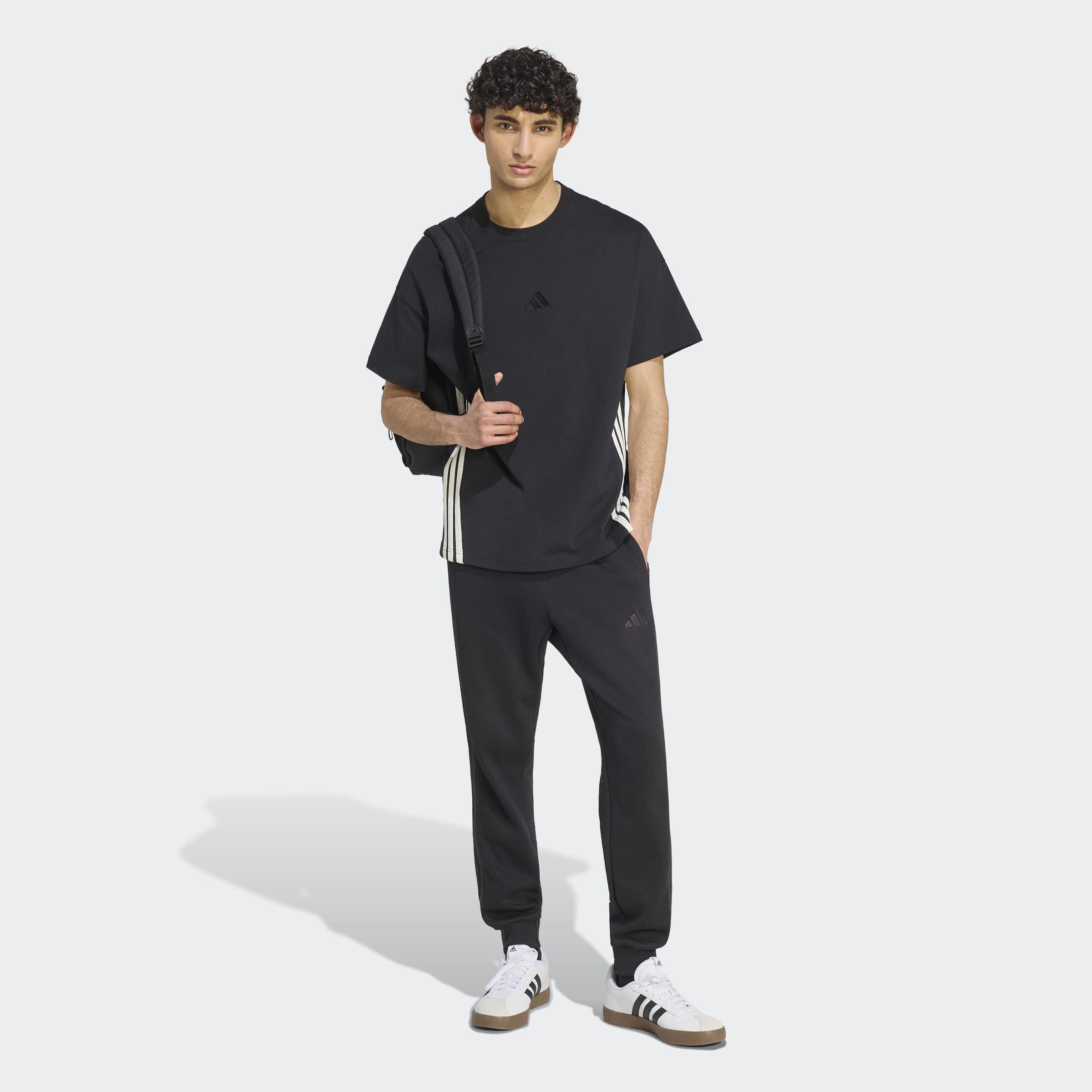adidas Kit 3-Stripes Loose T-Shirt, Black, A701_ONE, large image number 5