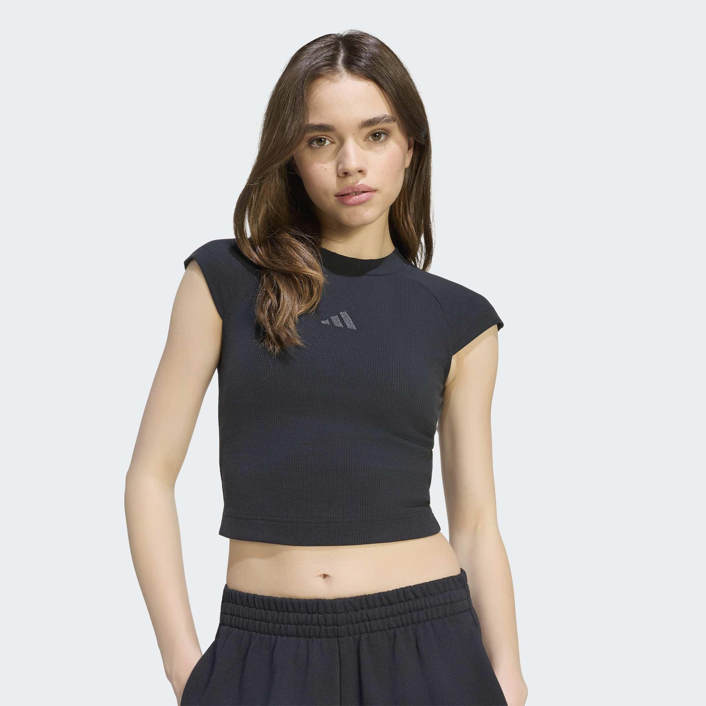 adidas Kit Small Logo Rib T-Shirt, Black, A701_ONE, large image number 3