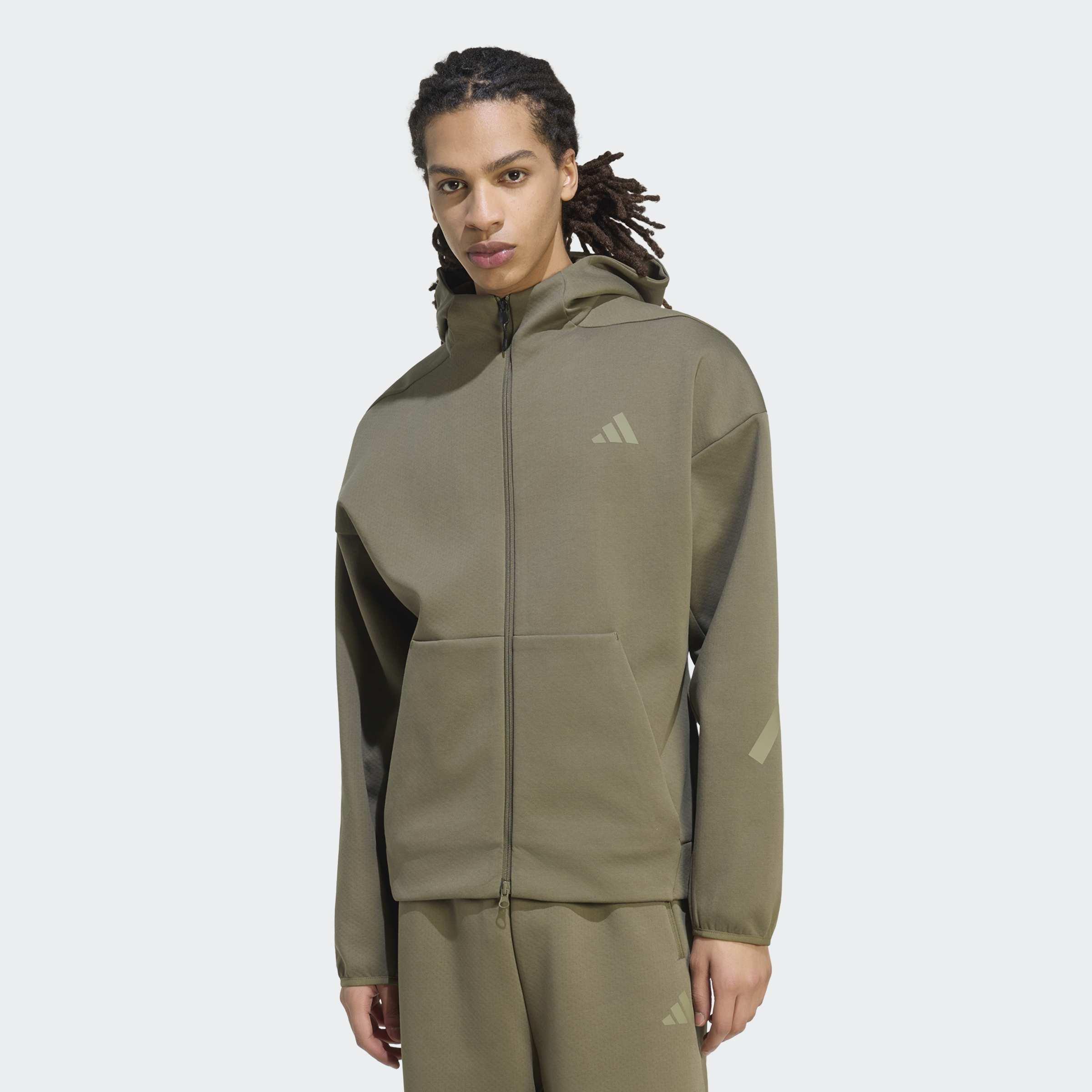 Adidas Z.N.E. Full Zip Track Top, Green, A701_ONE, large image number 4