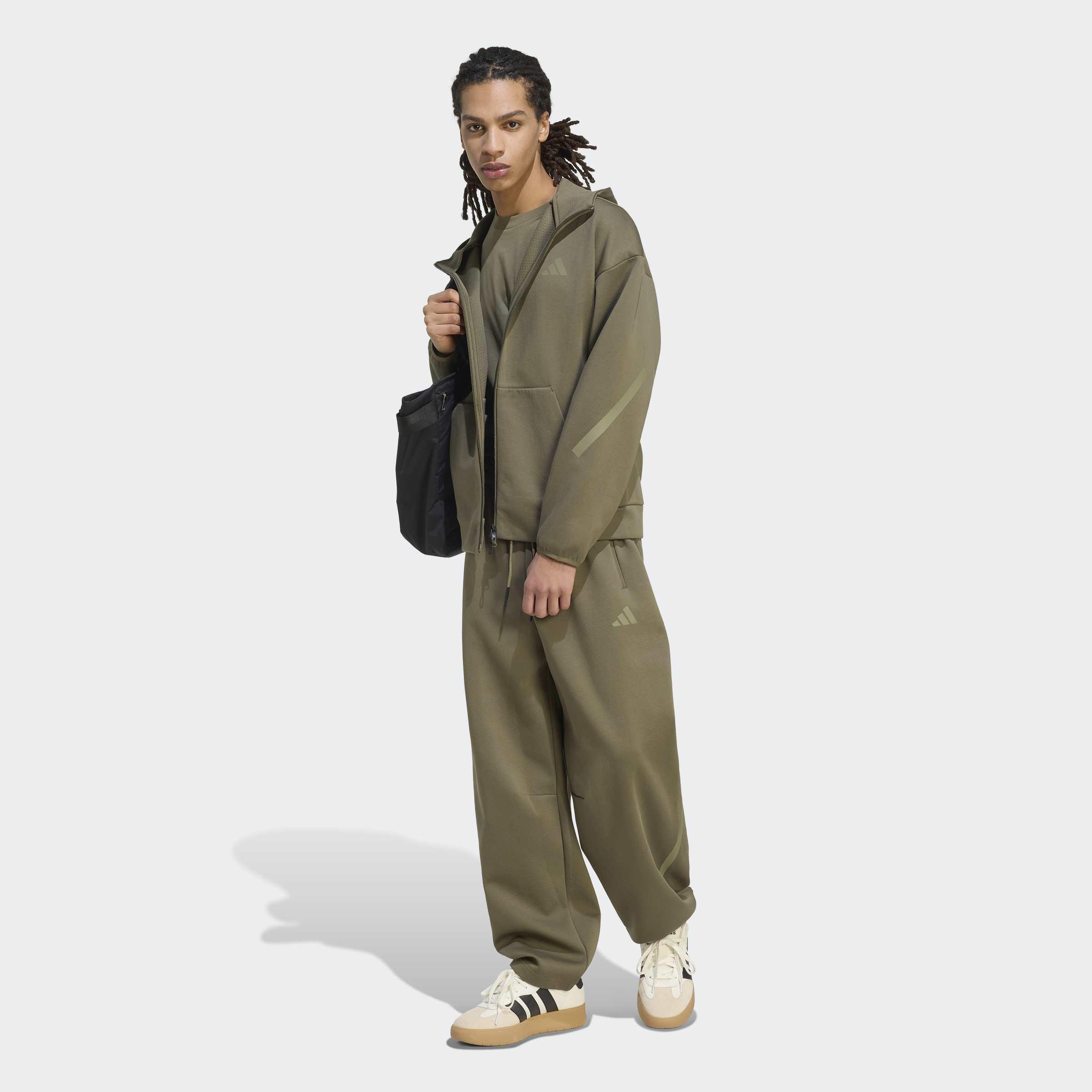 Adidas Z.N.E. Full Zip Track Top, Green, A701_ONE, large image number 5