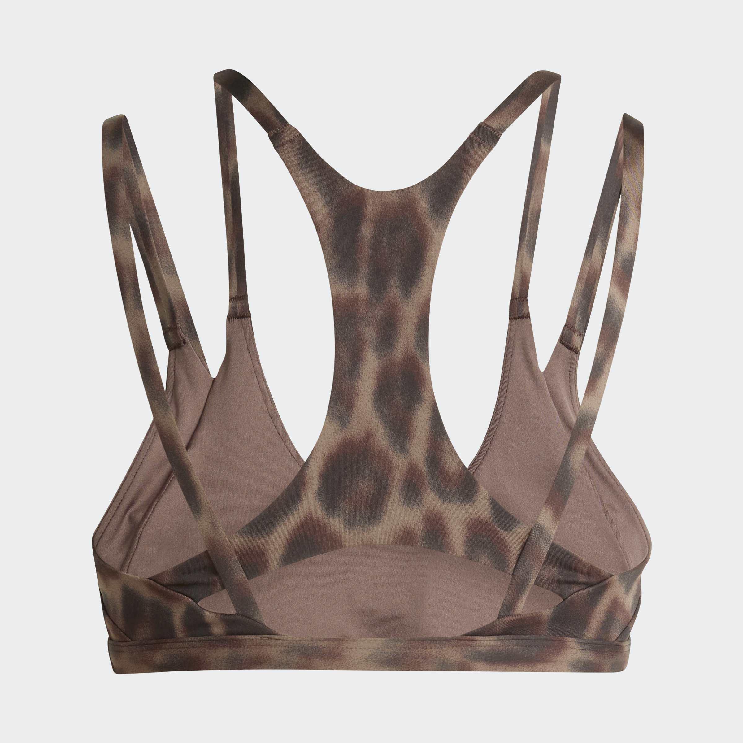 Optime Leopard Strappy Light Support Bra, Brown, A701_ONE, large image number 2
