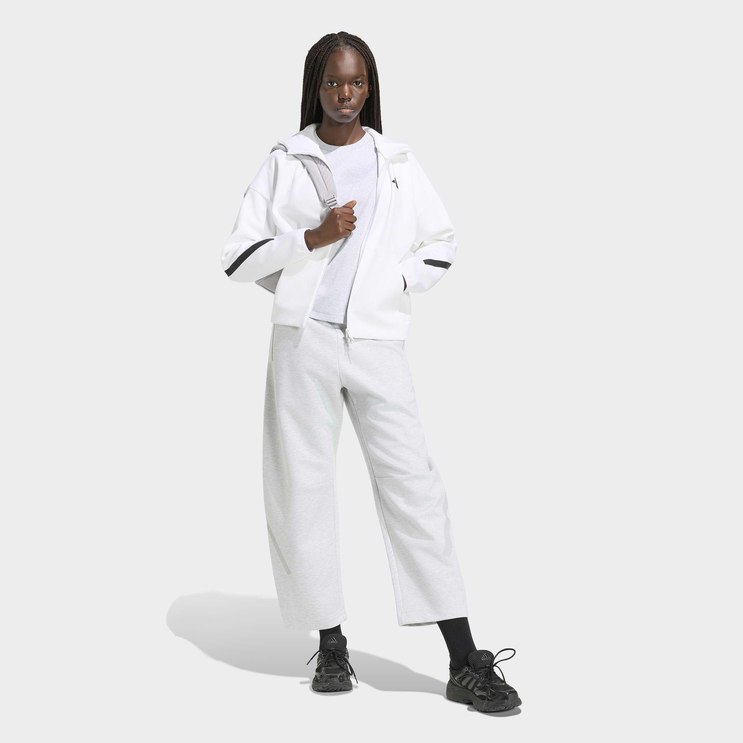 Adidas Z.N.E. Full Zip Hoodie, White, A701_ONE, large image number 5