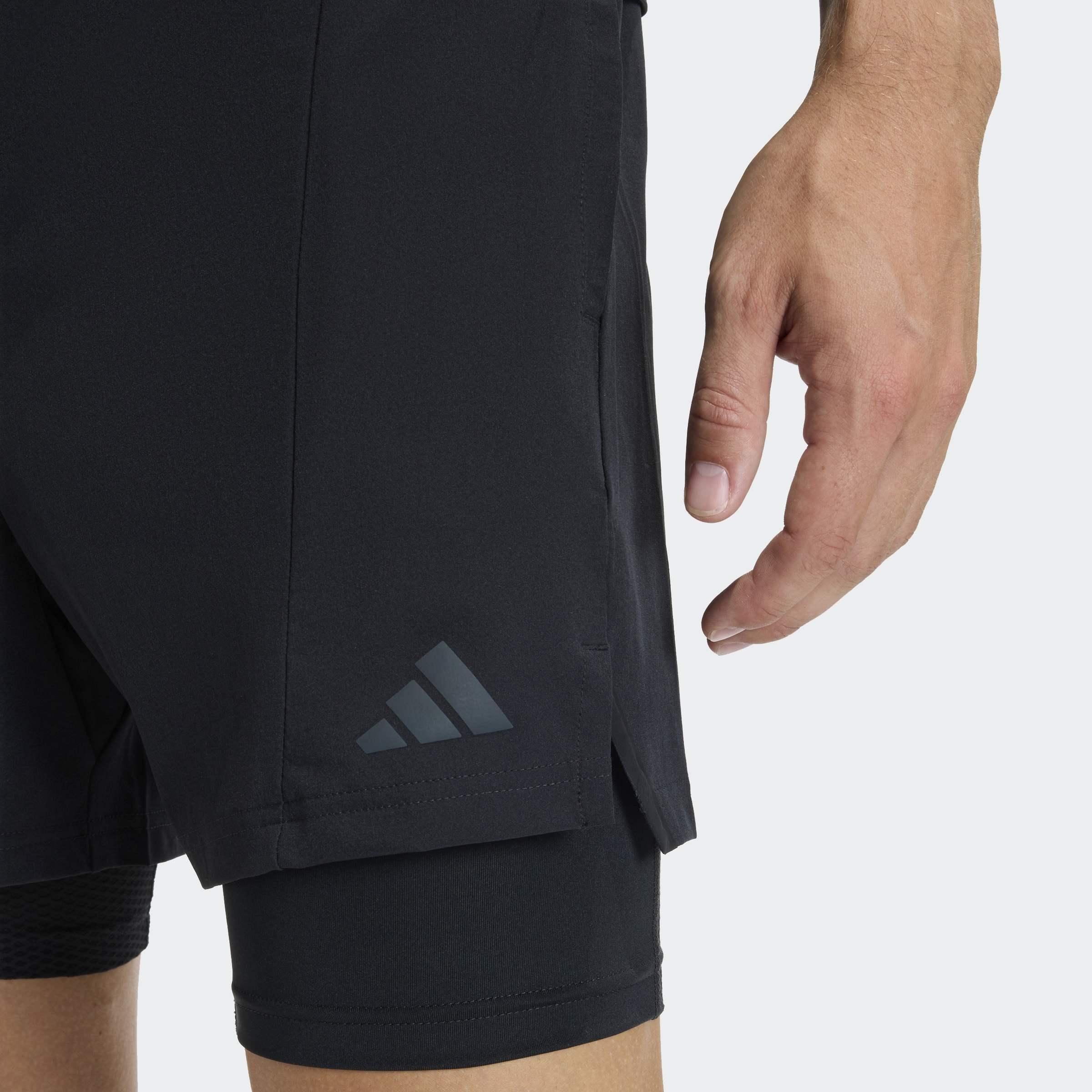 D4T Workout 2In1 Shorts, Black, A701_ONE, large image number 2