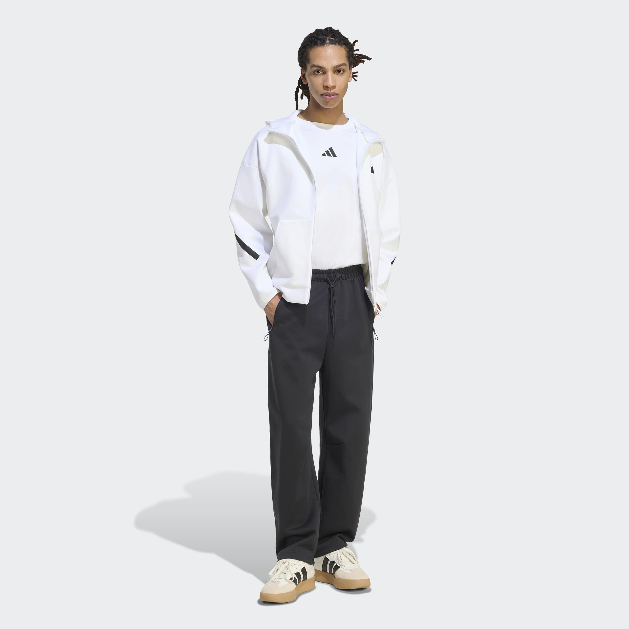 Adidas Z.N.E. Full Zip Track Top, White, A701_ONE, large image number 5