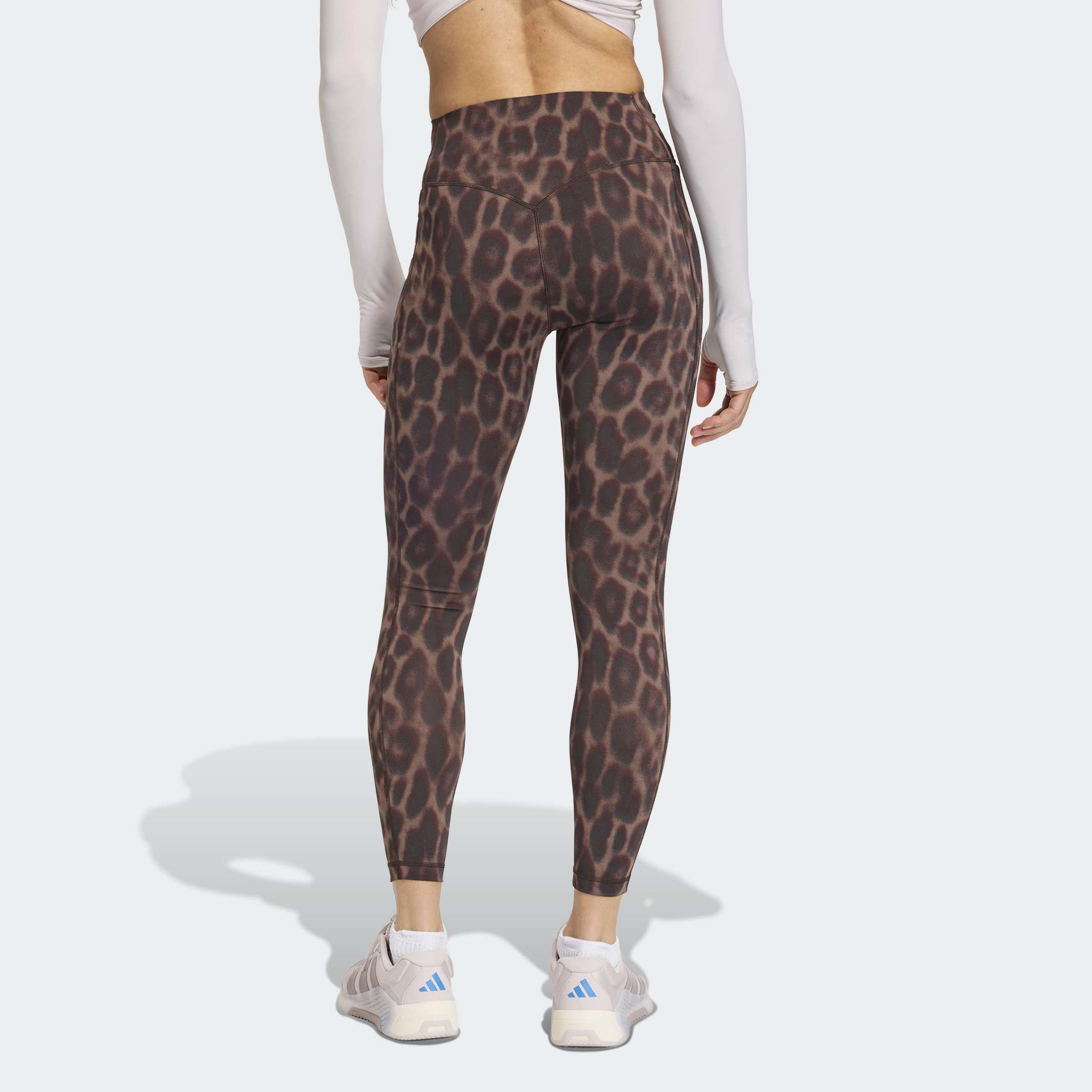 Optime Leopard 7/8 Leggings, Black, A701_ONE, medium