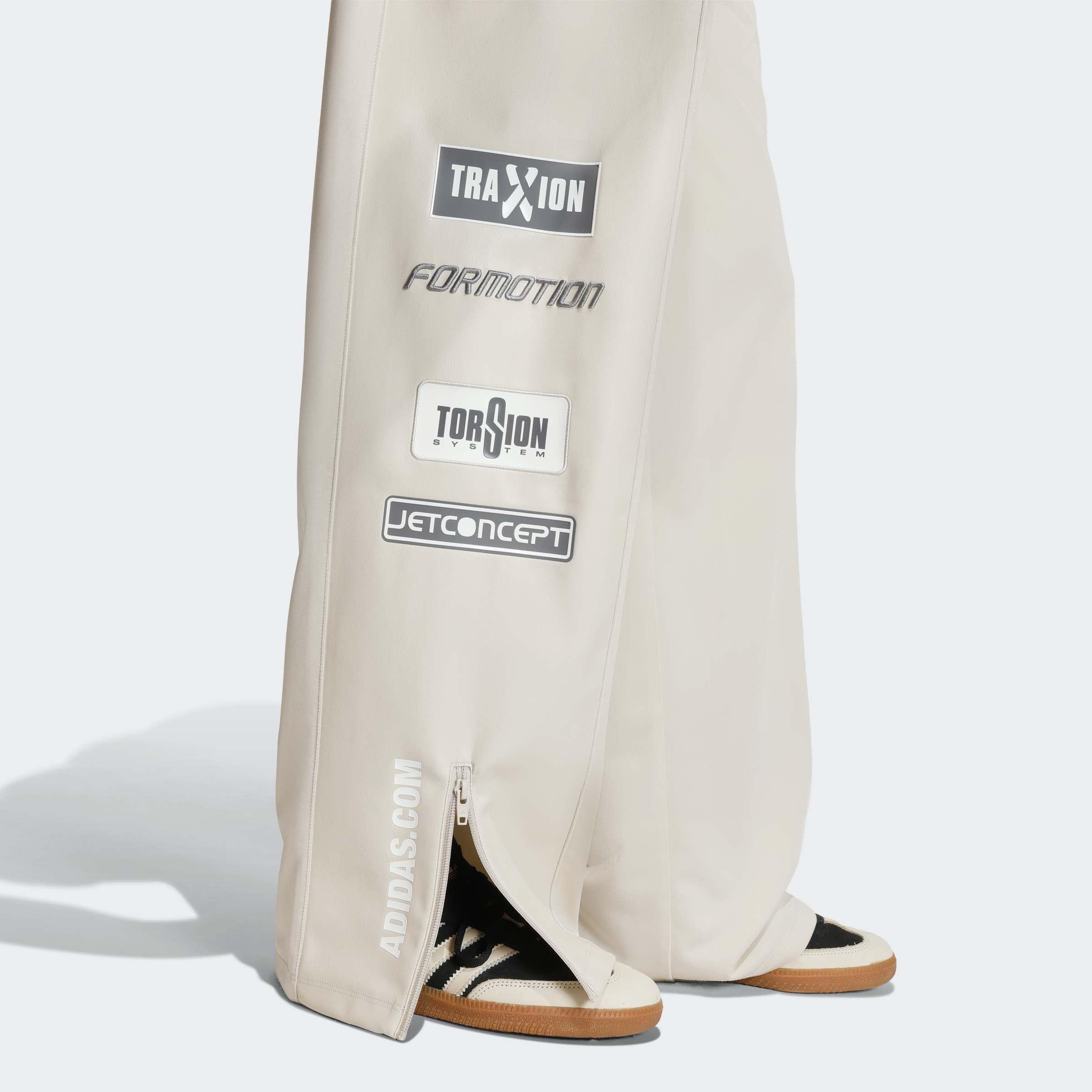 Teamgeist Faux Leather Track Tracksuit Bottoms, Beige, A701_ONE, large image number 3