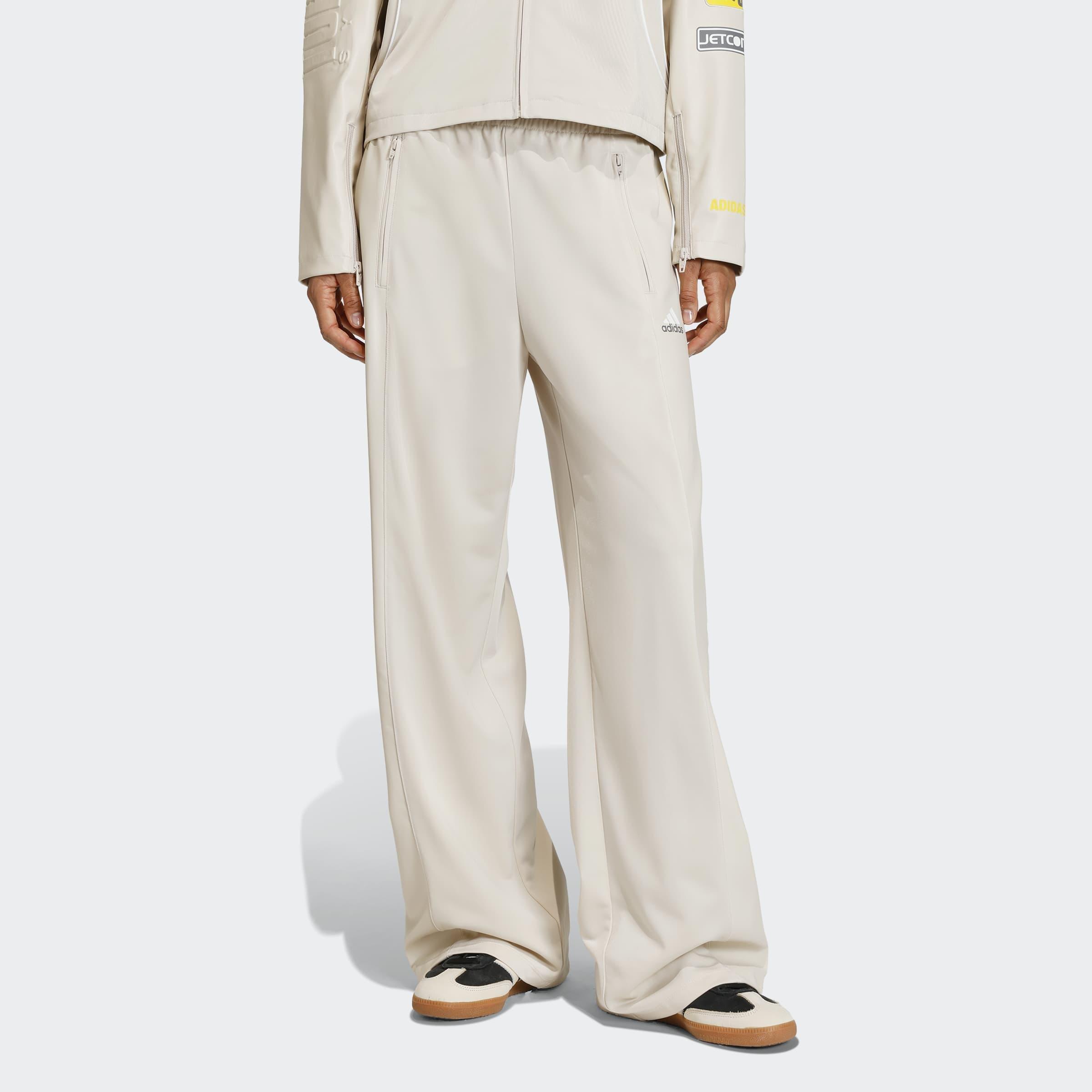 Teamgeist Faux Leather Track Tracksuit Bottoms, Beige, A701_ONE, large image number 5