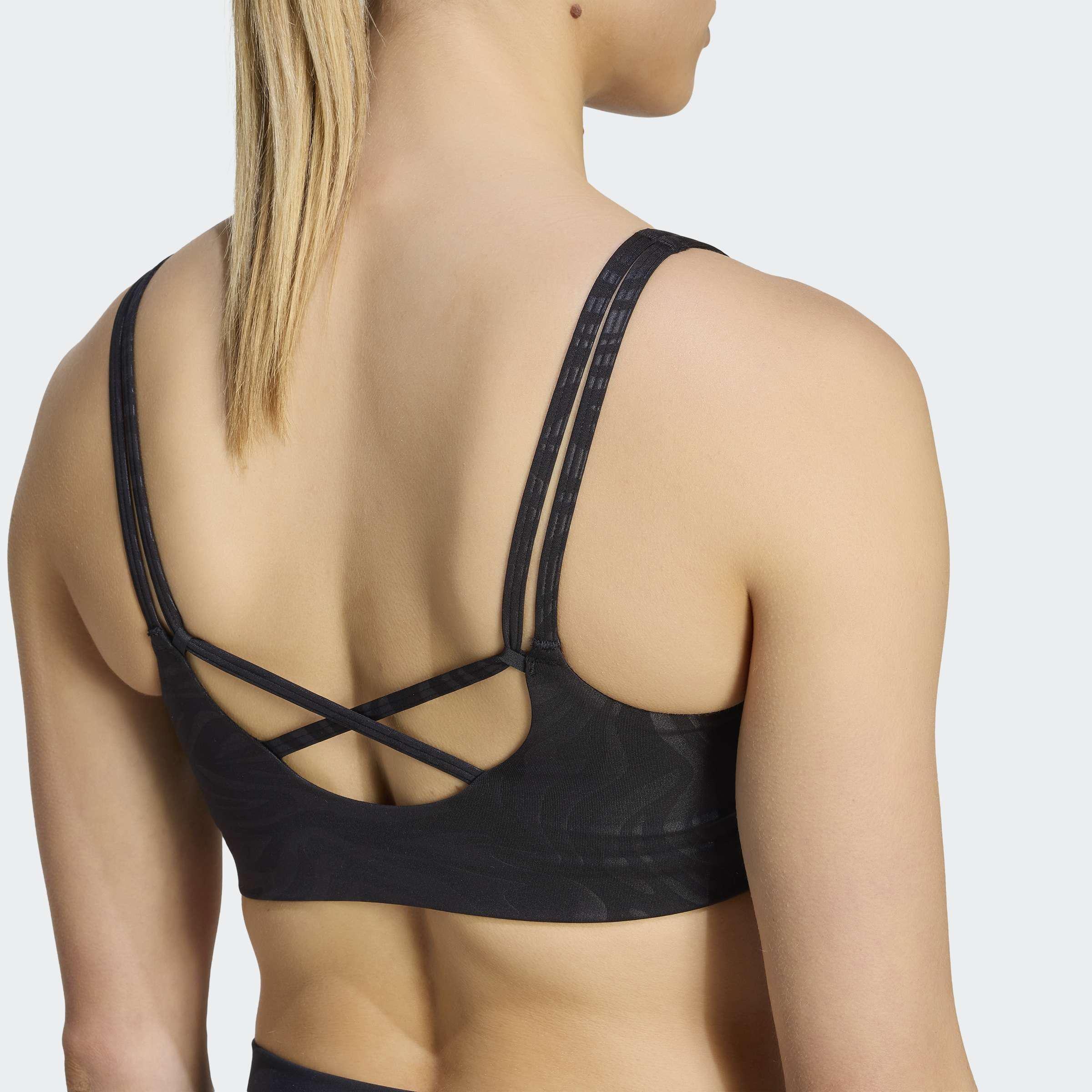 All Me Essentials Graphic Light Support Bra, Black, A701_ONE, large image number 4