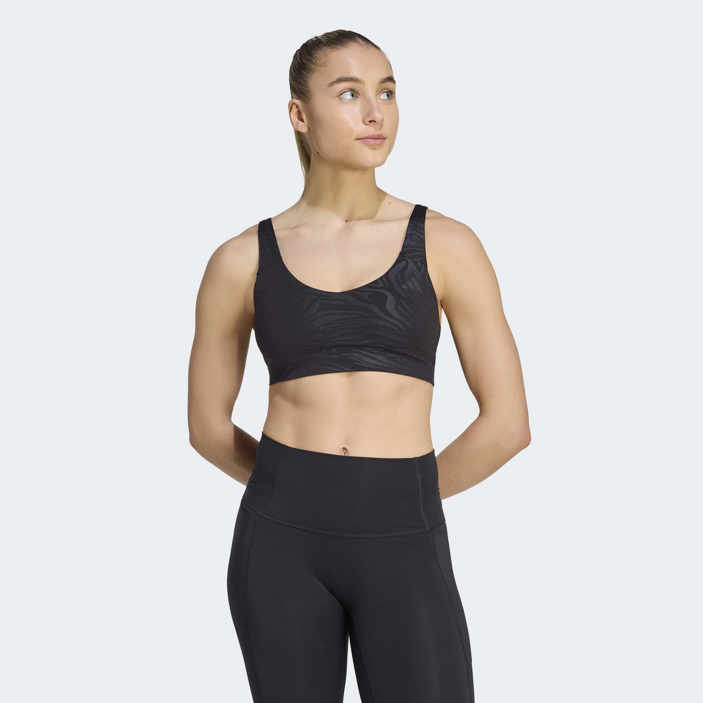 All Me Essentials Graphic Light Support Bra, Black, A701_ONE, large image number 5