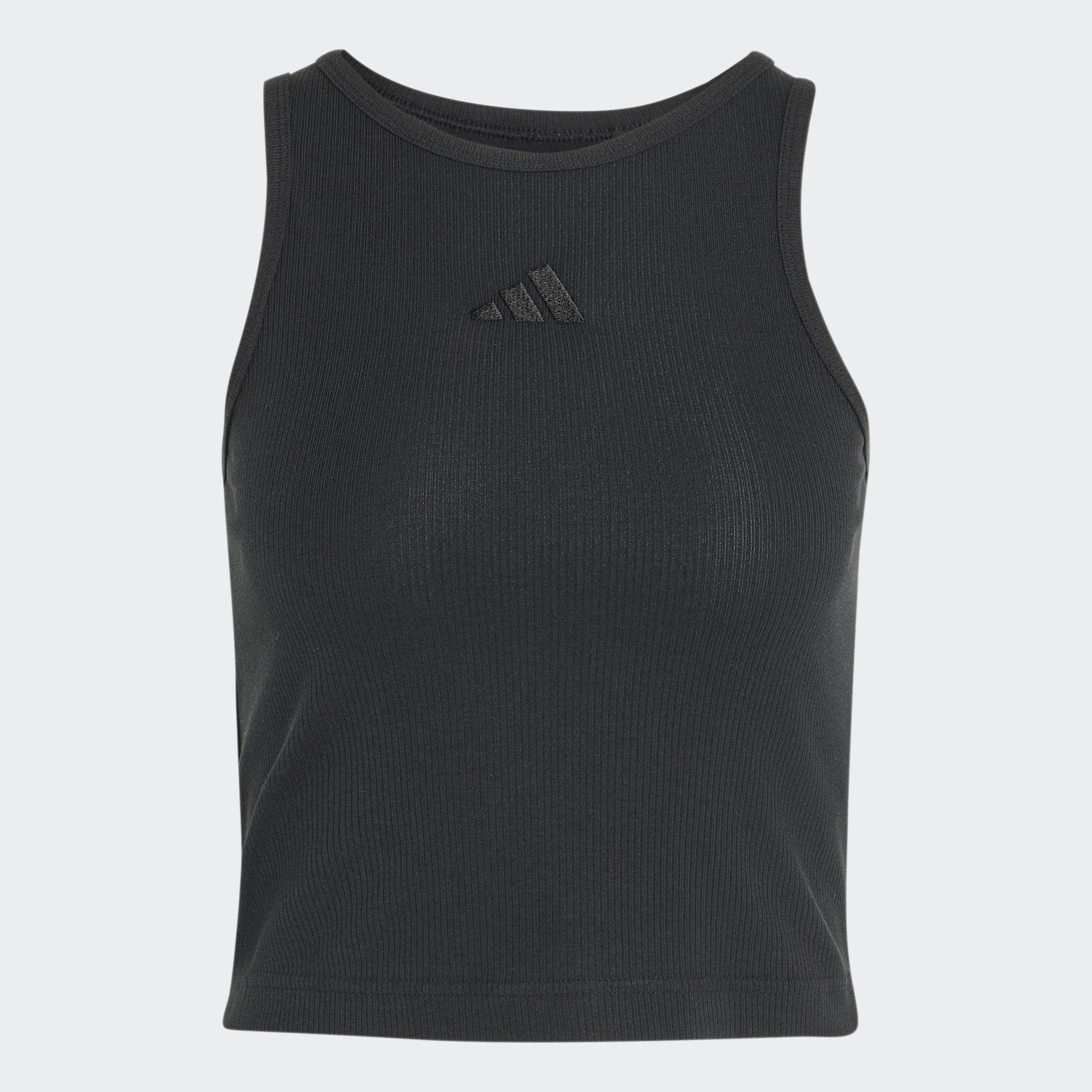 adidas Kit Small Logo Rib Tank Top, Black