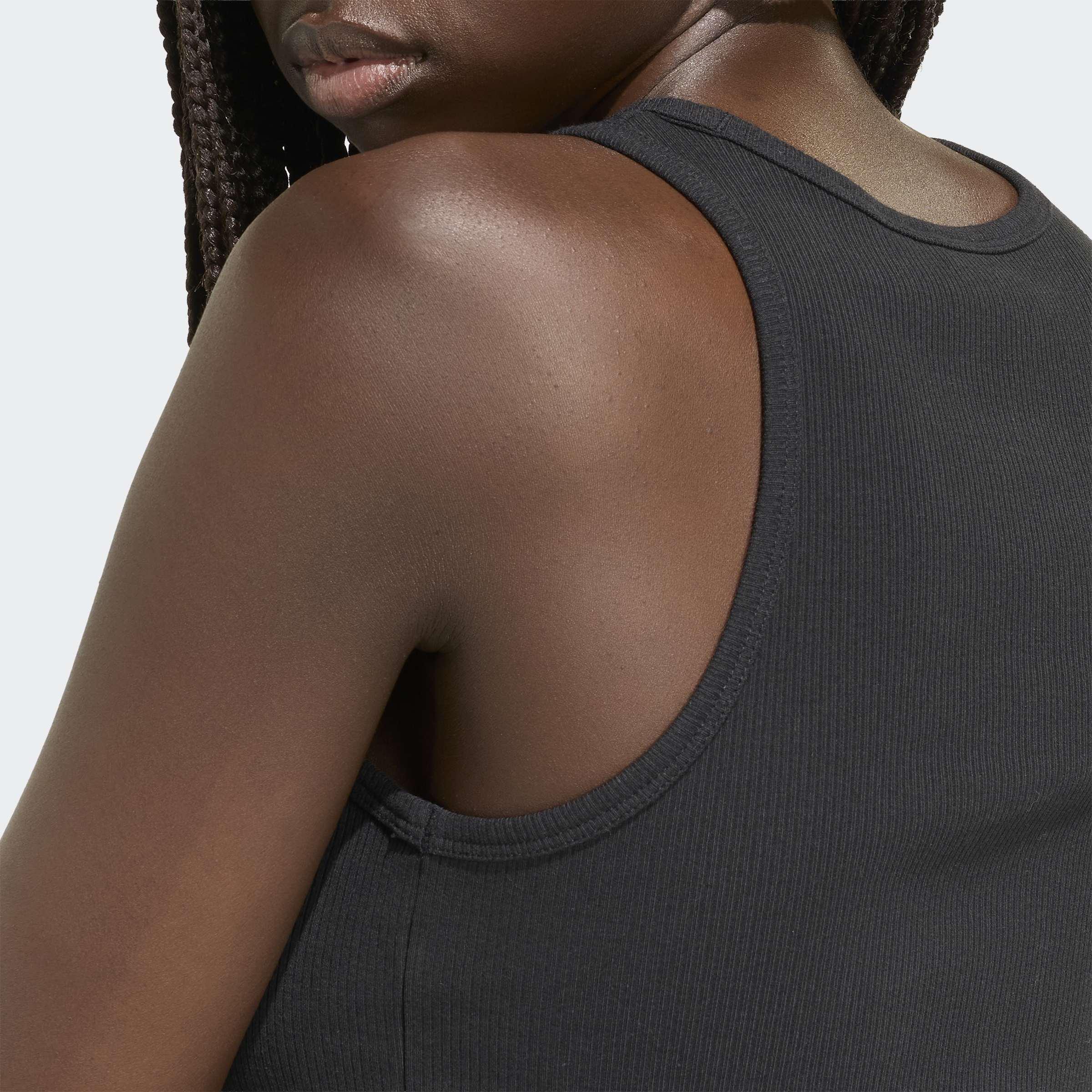adidas Kit Small Logo Rib Tank Top, Black, A701_ONE, large image number 2