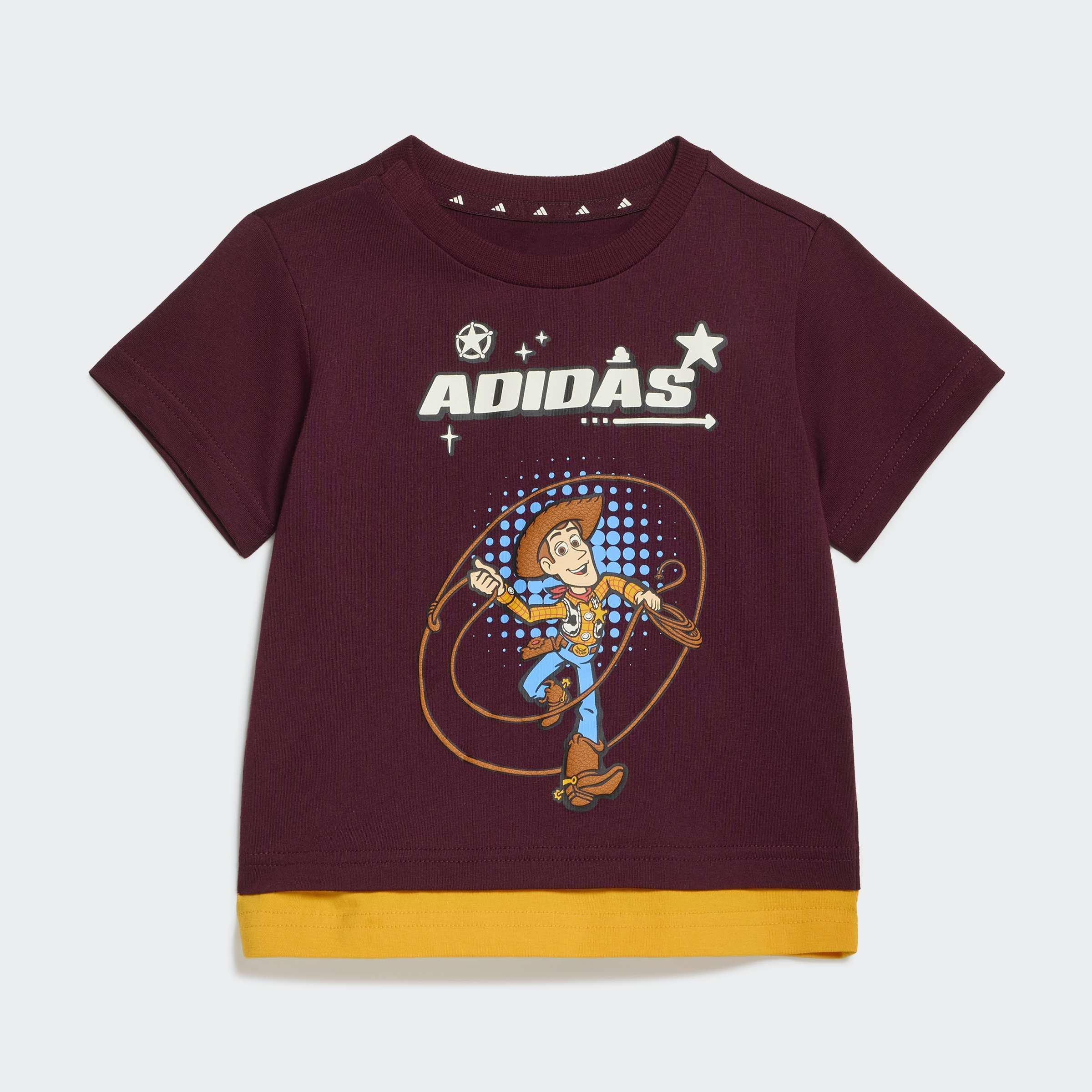Kids Unisex adidas Pixar Toy Story T-Shirt Set, Burgundy, A701_ONE, large image number 7
