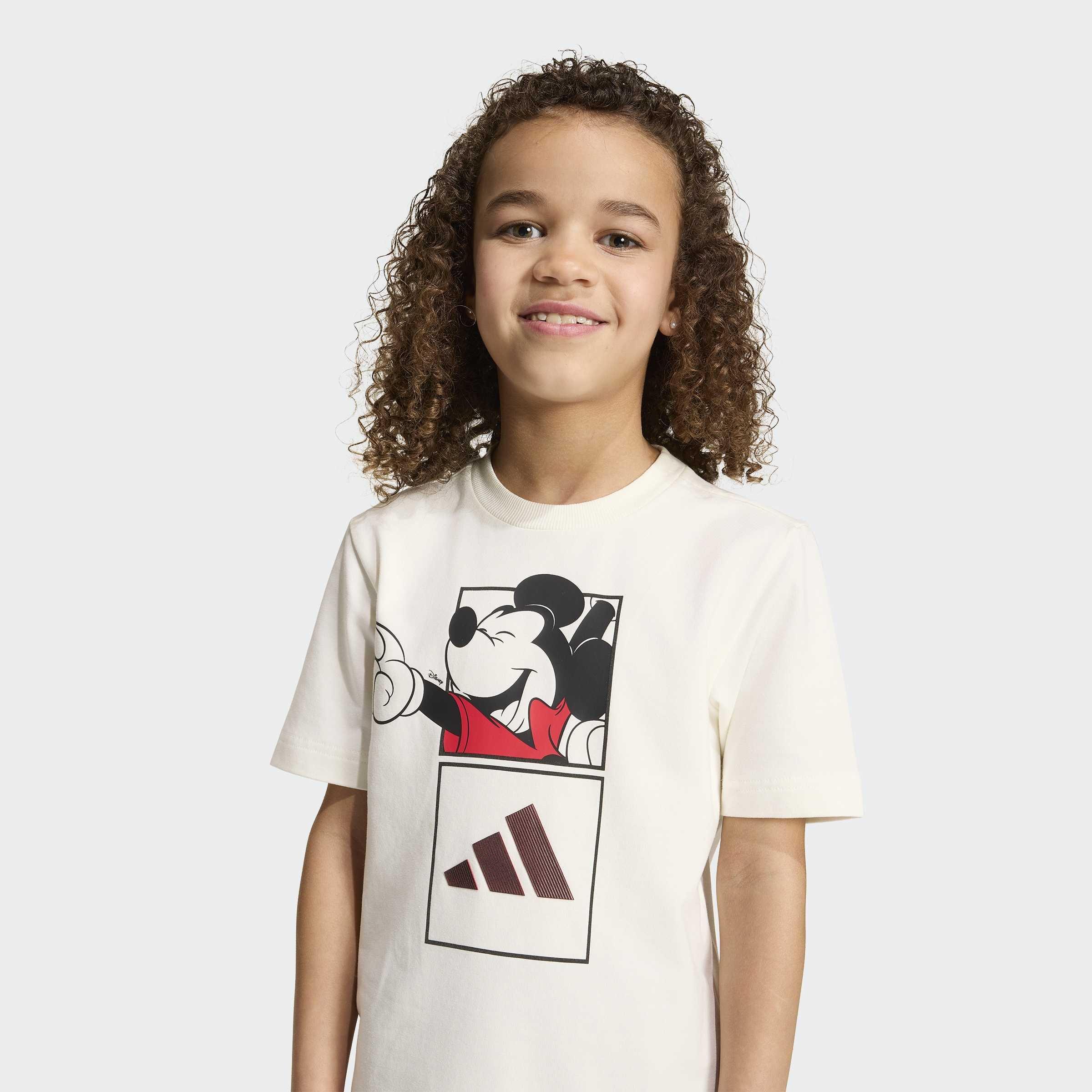 Kids Unisex adidas Disney Mickey Mouse T-Shirt Set, White, A701_ONE, large image number 3