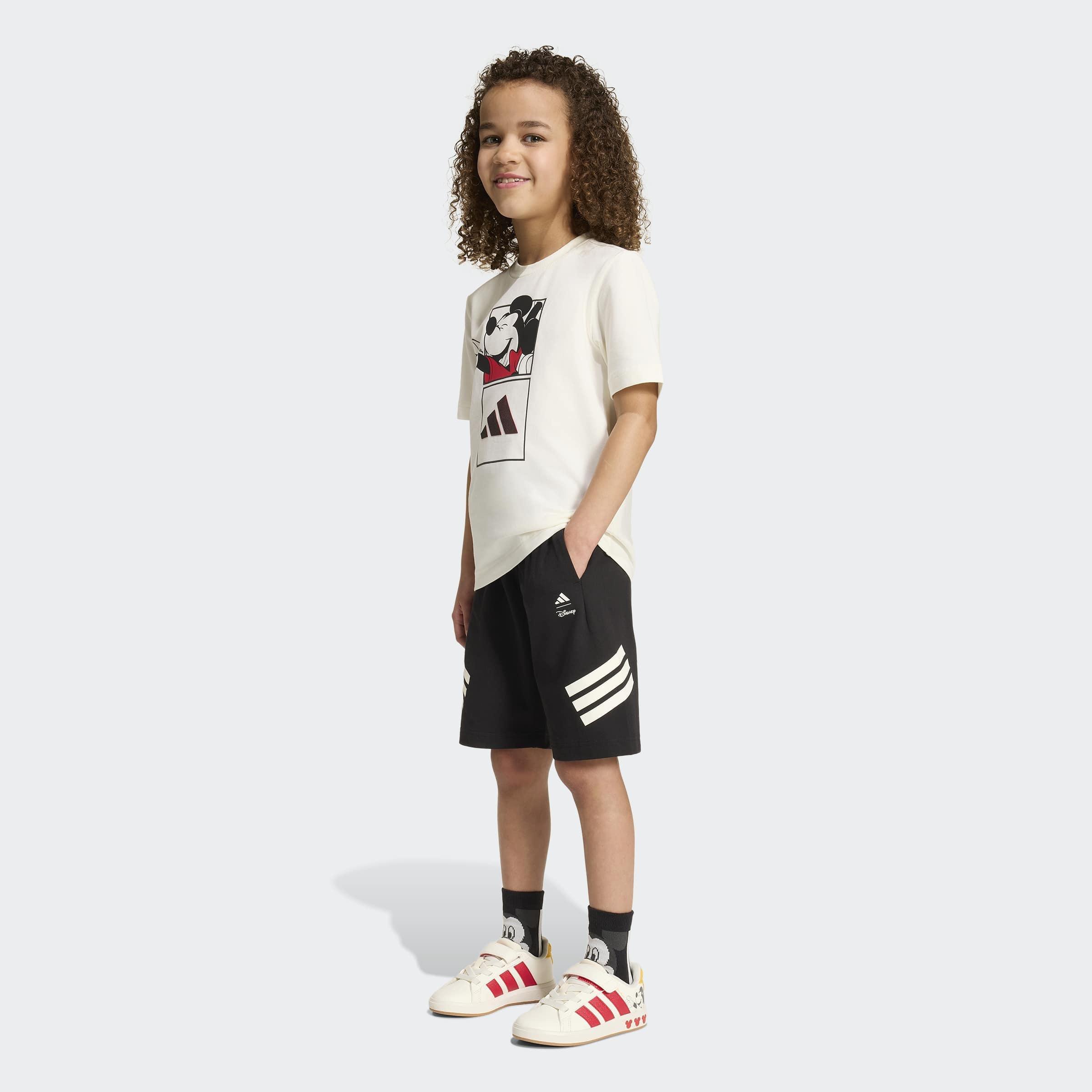 Kids Unisex adidas Disney Mickey Mouse T-Shirt Set, White, A701_ONE, large image number 5